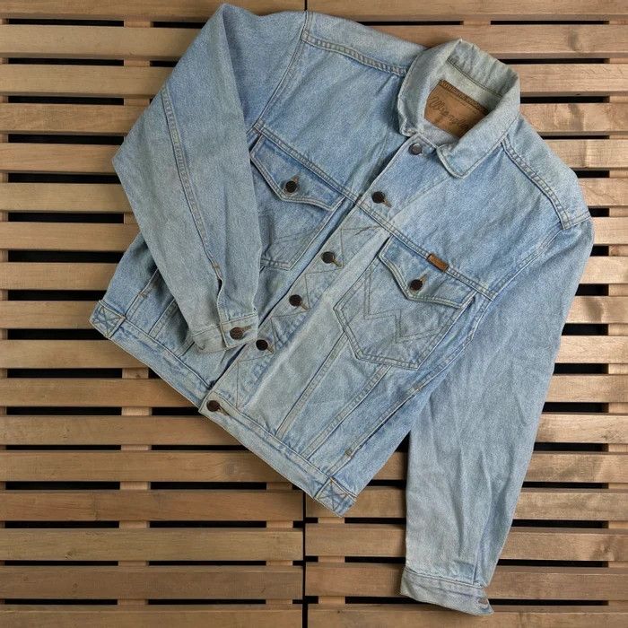 Vintage × Wrangler Mens Bomber Jacket Vintage Wrangler Denim Size M Blue Size US M / EU 48-50 / 2 - 1 Thumbnail