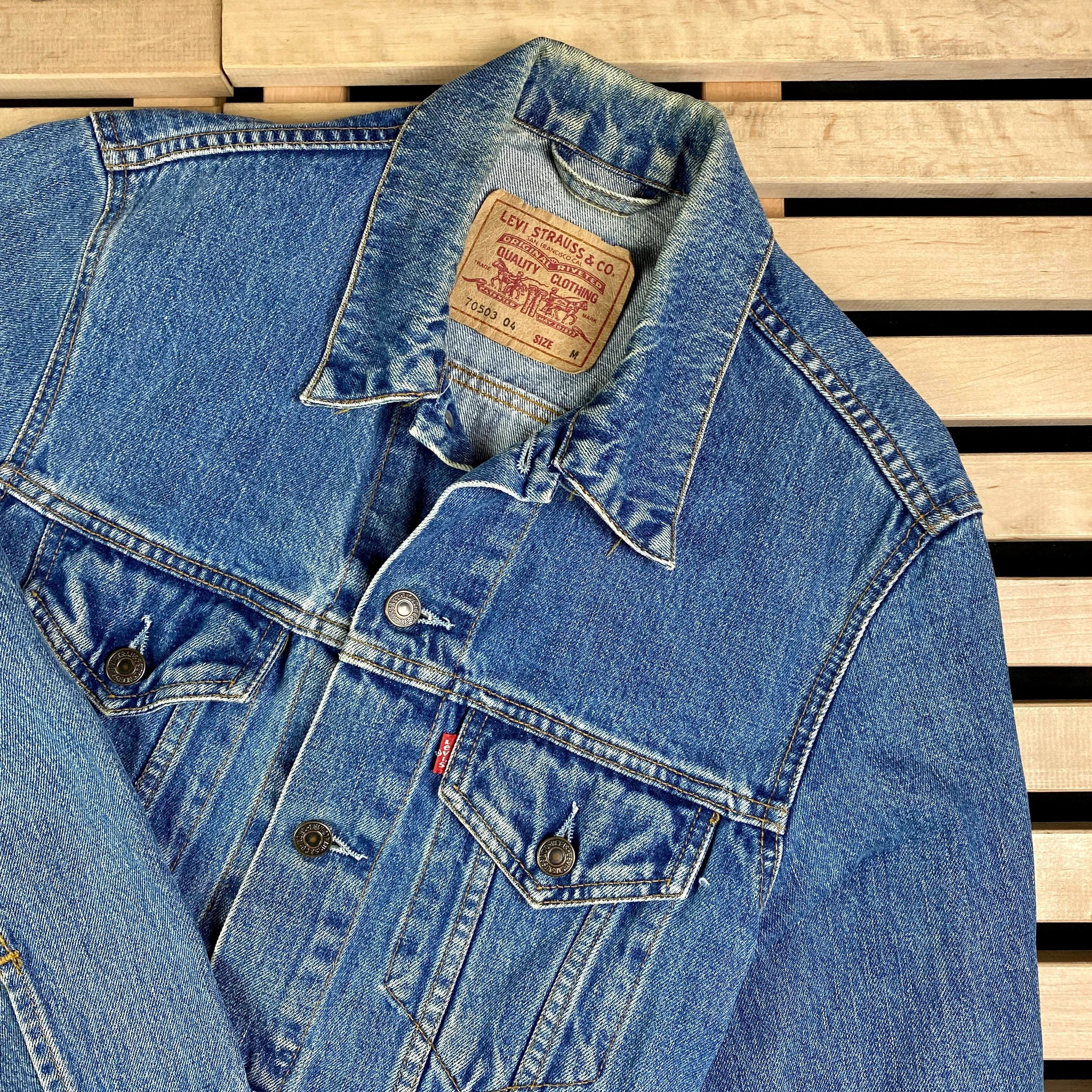 Mens Denim Bomber Jacket Levis Vintage Size M
