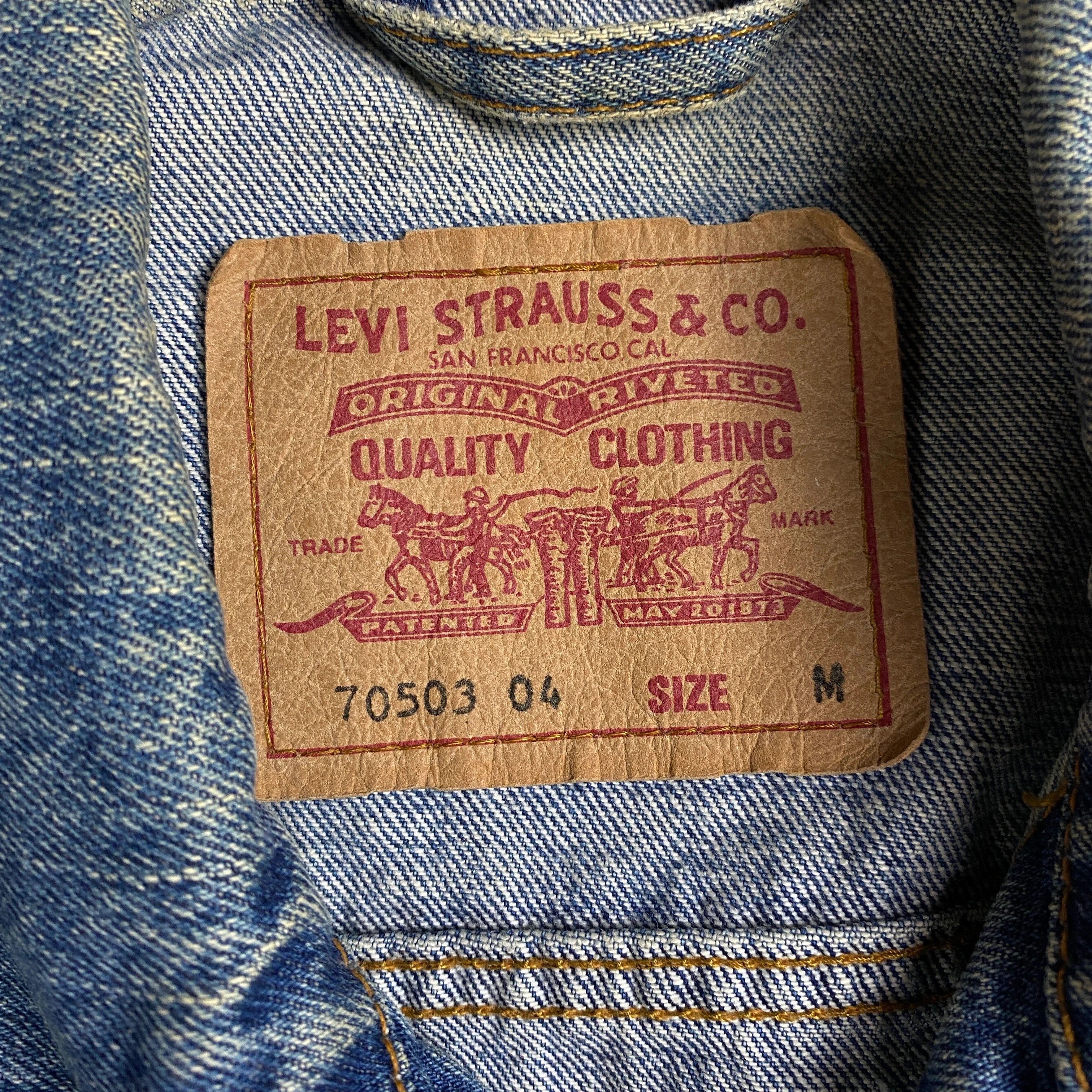 Mens Denim Bomber Jacket Levis Vintage Size M