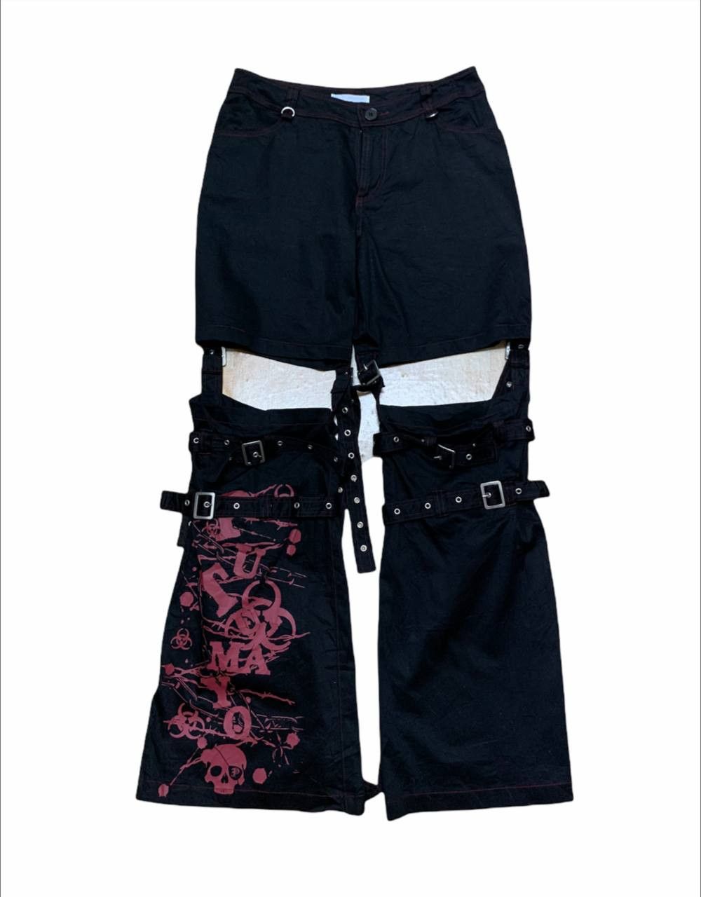 Japanese Brand Flared Japanese Brand Bondage Punk Rock Pants Size US 28 / EU 44 - 1 Thumbnail