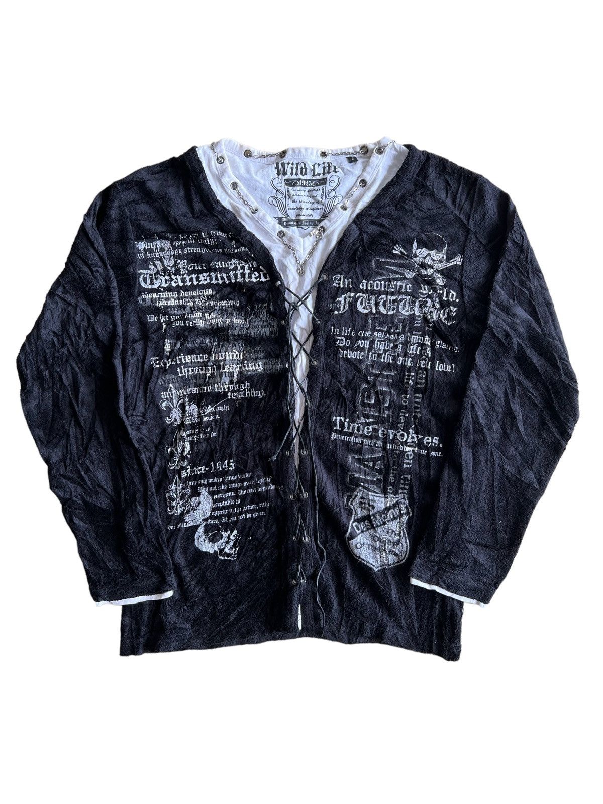 Hysteric Glamour × Velour SICK🔥Wild Life 💀 Anarchy Poems Bondage Strap Velour Shirt Size US M / EU 48-50 / 2 - 1 Thumbnail