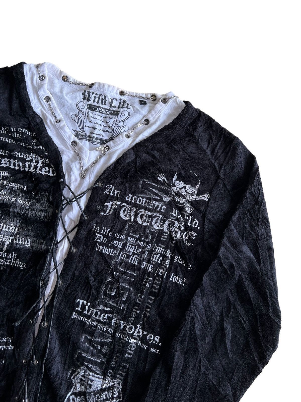 Hysteric Glamour × Velour SICK🔥Wild Life 💀 Anarchy Poems Bondage Strap Velour Shirt Size US M / EU 48-50 / 2 - 2 Thumbnail