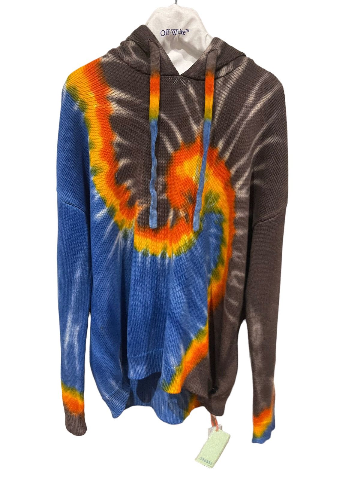 Off White Tie Dye Knit Hoodie