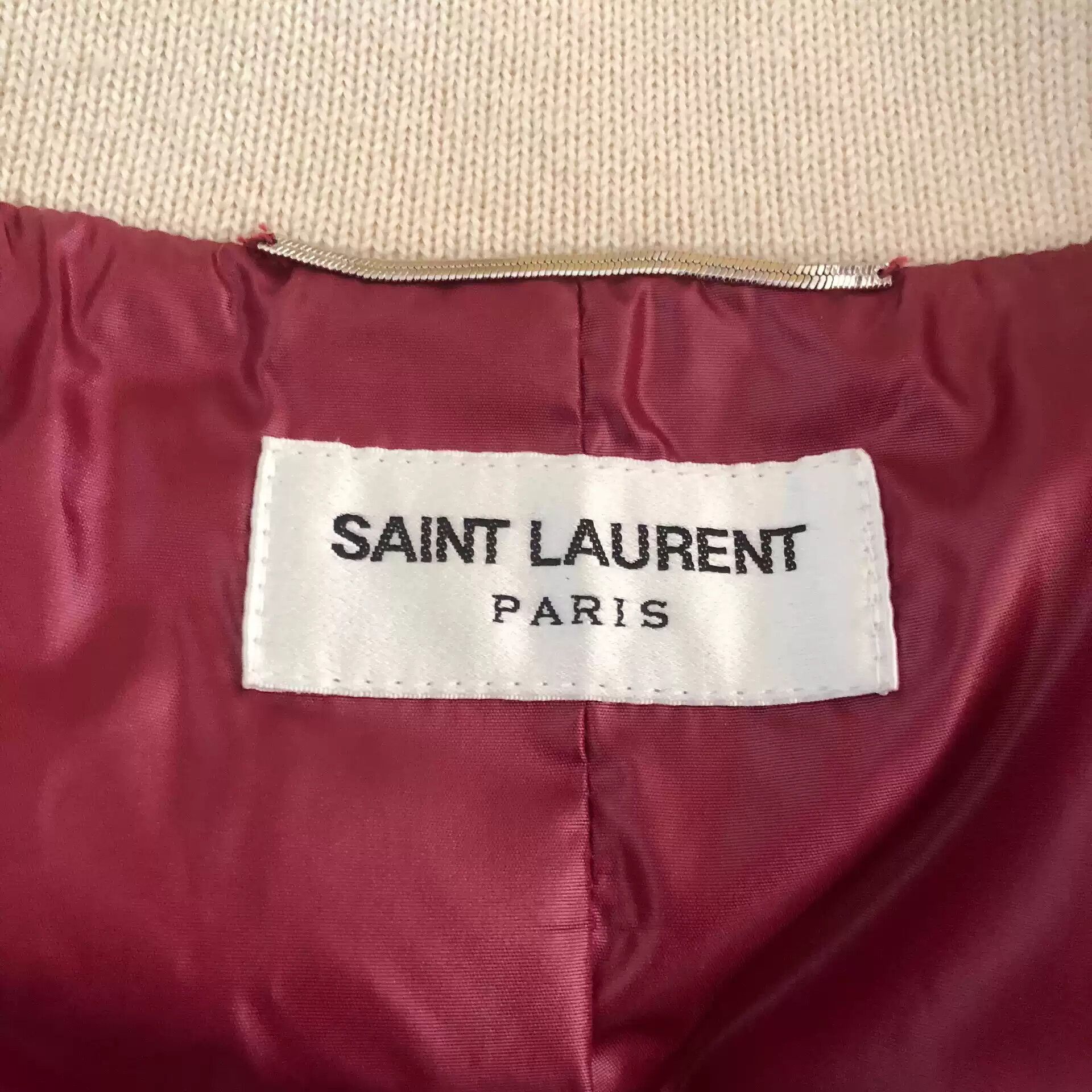 Saint Laurent Paris saint laurent Burgundy wool and nylon baseball jacket Size US S / EU 44-46 / 1 - 2 Preview