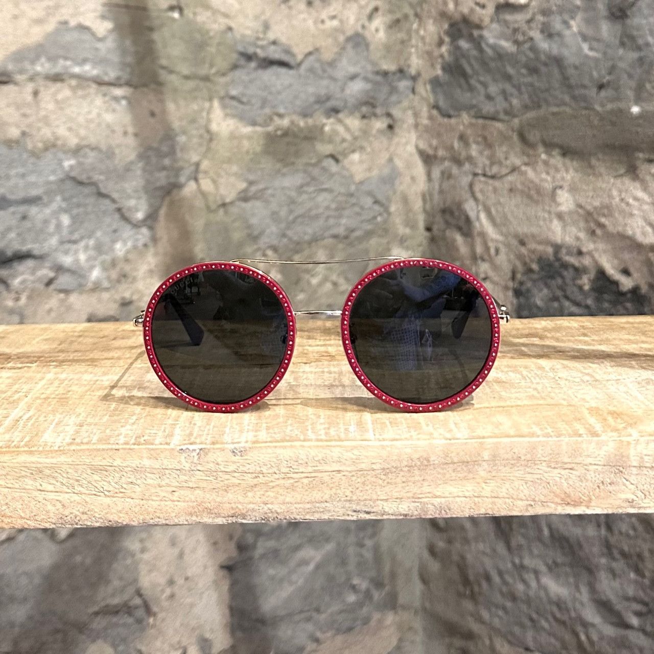 Gucci Gucci GG0061S Red Round Embellished Sunglasses Size ONE SIZE - 2 Thumbnail