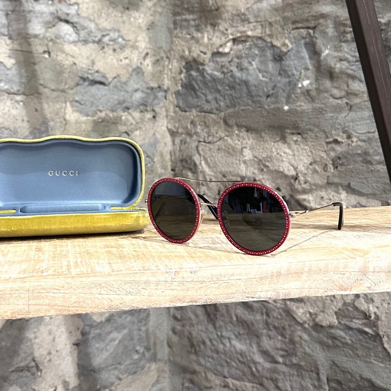 Gucci Gucci GG0061S Red Round Embellished Sunglasses Size ONE SIZE - 1 Thumbnail