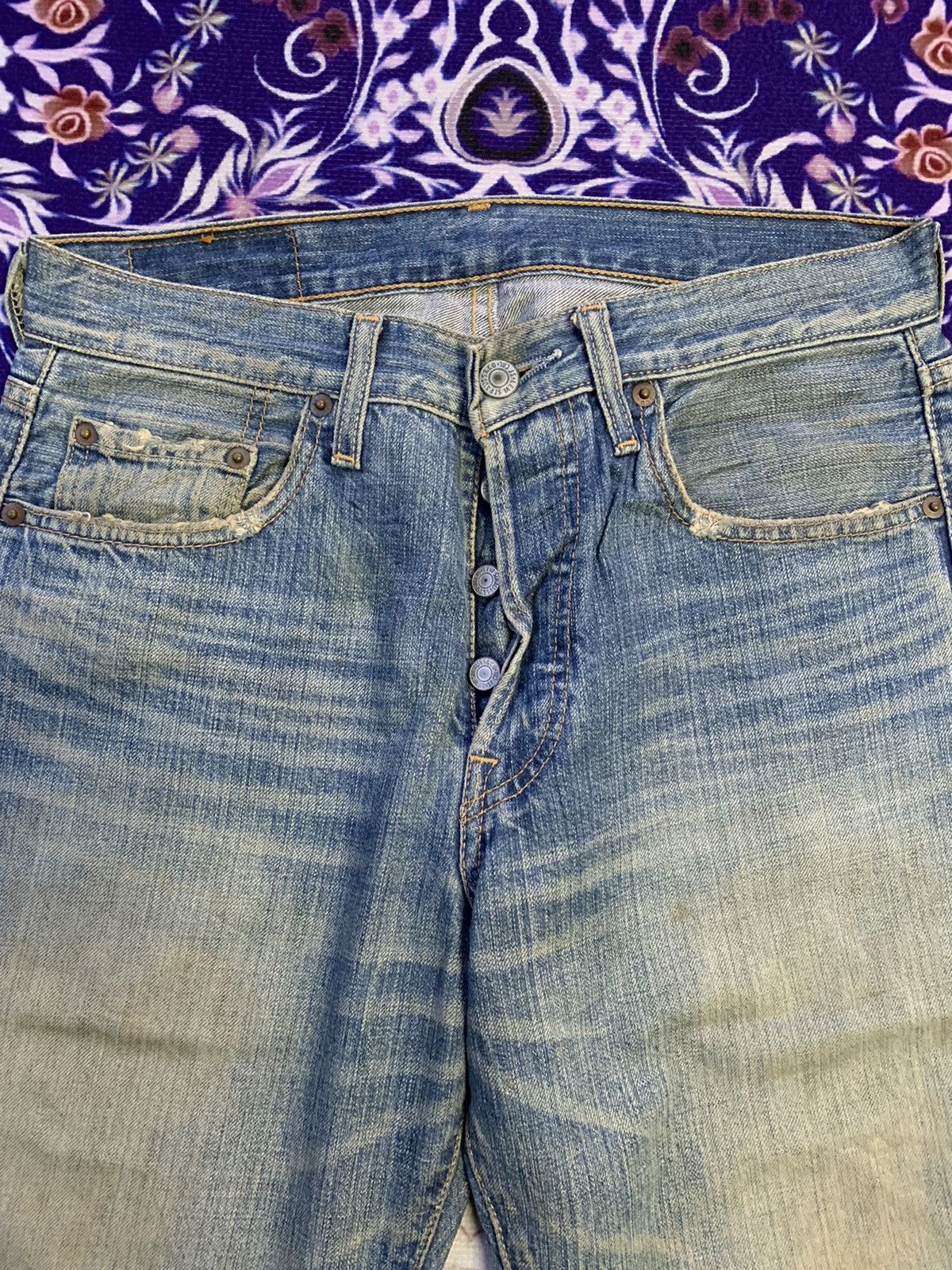 Levi's Vintage Clothing Vintage Levis 501 Faded Distressed Rework Denim Size US 31 - 5 Thumbnail