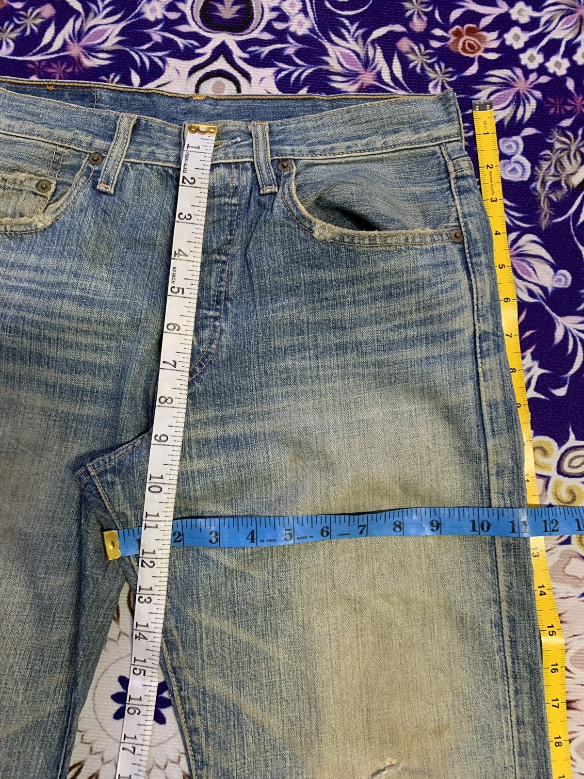 Levi's Vintage Clothing Vintage Levis 501 Faded Distressed Rework Denim Size US 31 - 15 Thumbnail