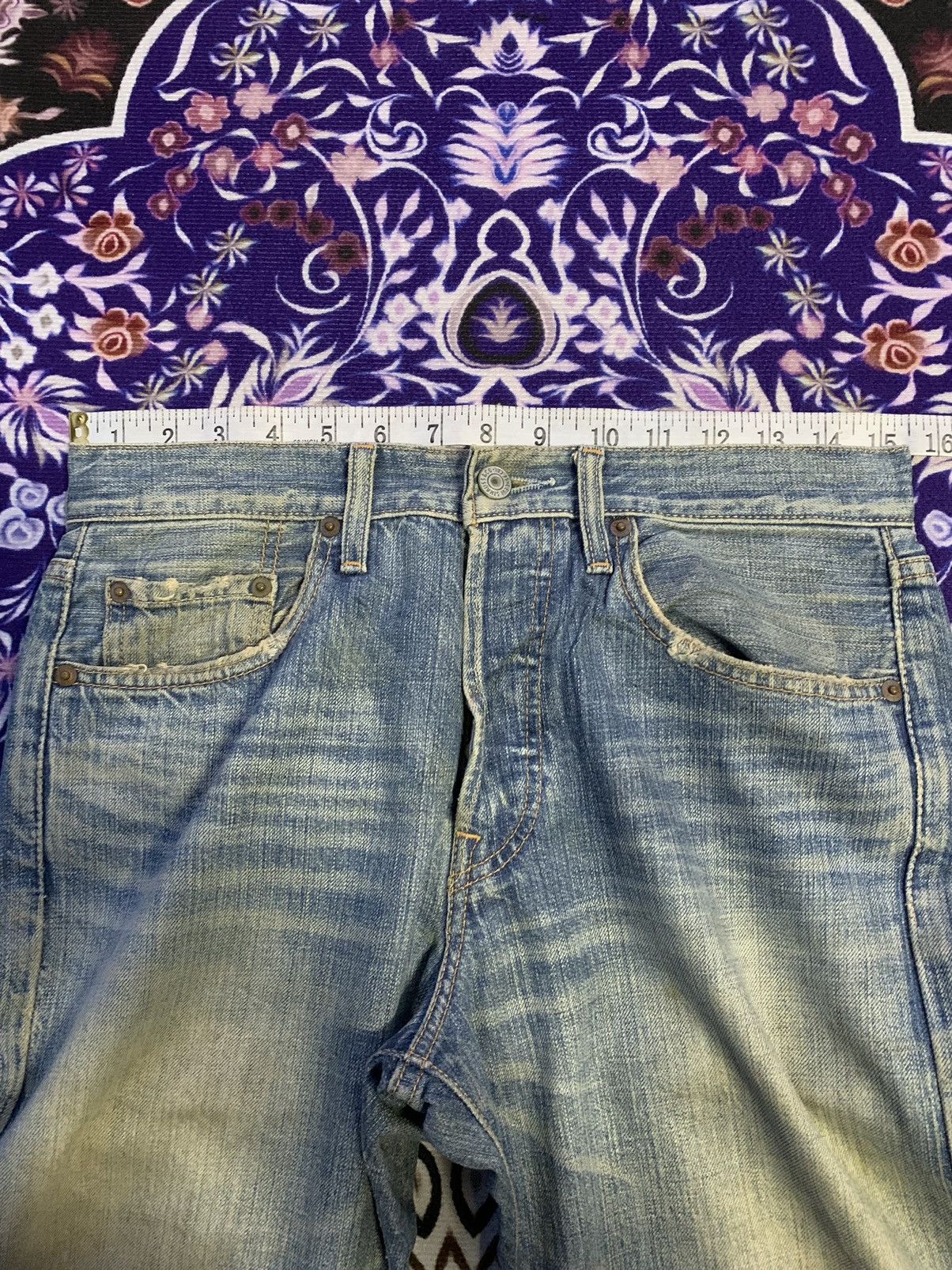 Levi's Vintage Clothing Vintage Levis 501 Faded Distressed Rework Denim Size US 31 - 16 Thumbnail