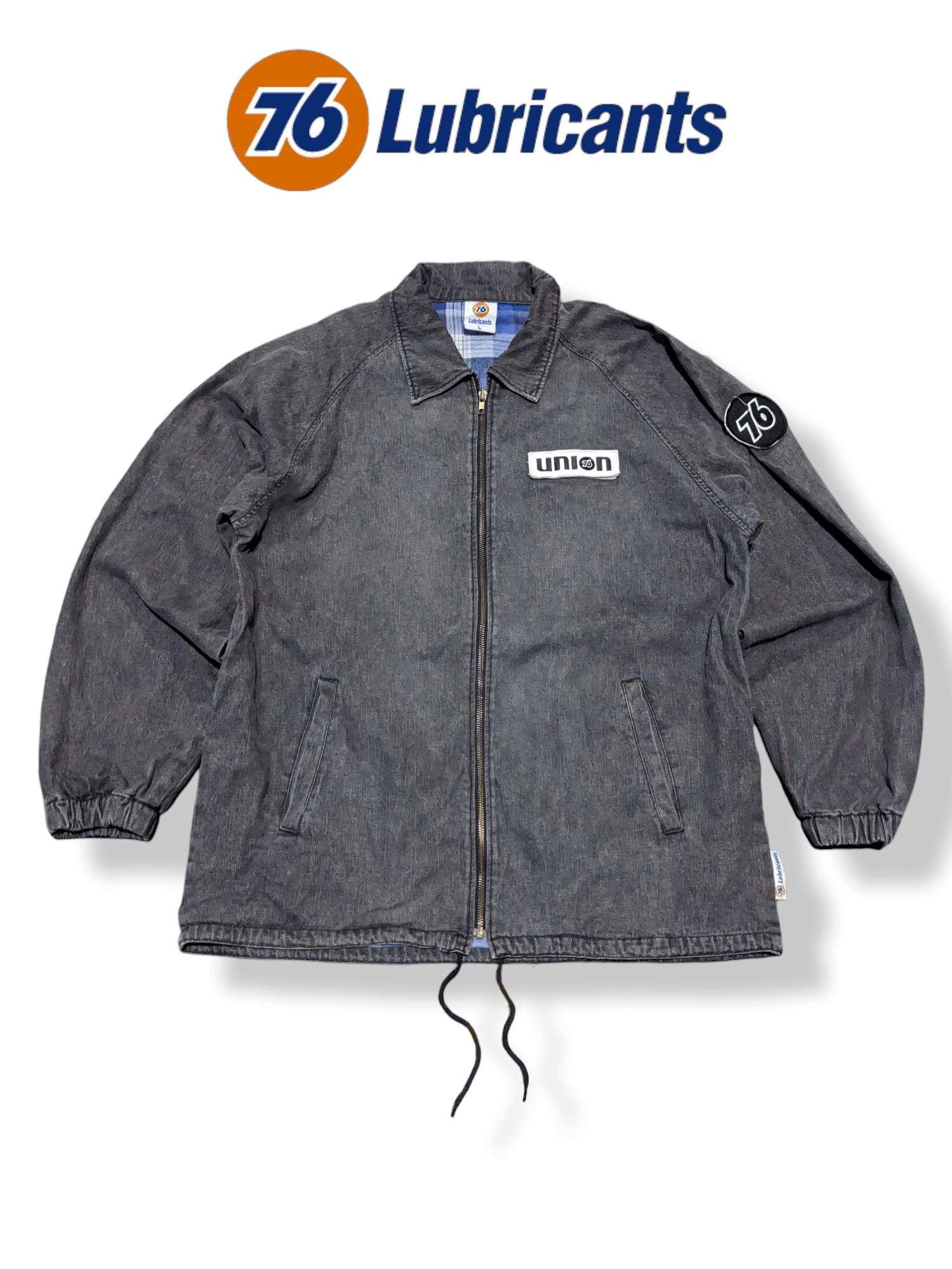 image of Gear For Sports x Racing Union 76 Lubricant Racing Work Jacket in Grey, Men's (Size Large)