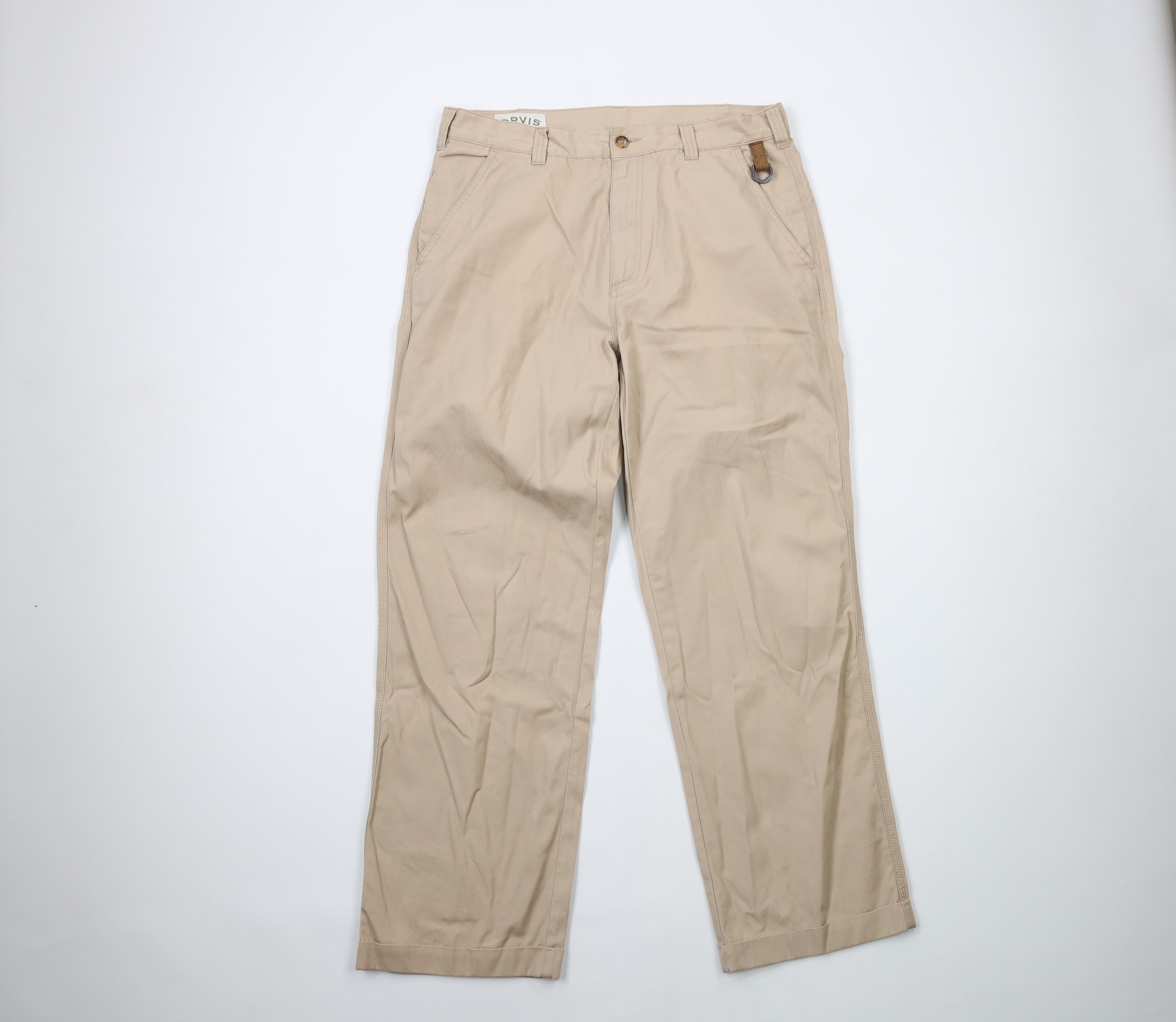 Vintage Vintage Orvis Trim Cuffed Wide Leg Chino Pants Beige Cotton ...