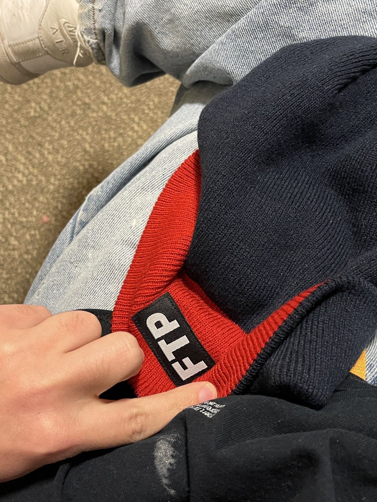 Fuck The Population FTP REVERSIBLE LOGO BEANIE (NAVY-RED) Size ONE SIZE - 4 Thumbnail