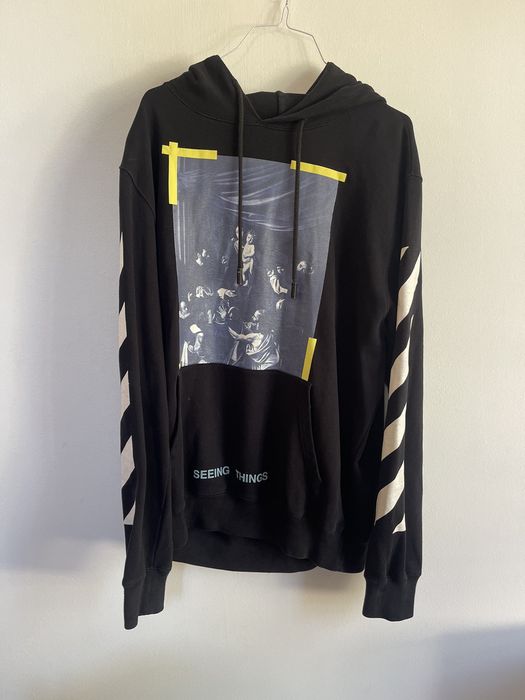 Off white white caravaggio hoodie hot sale