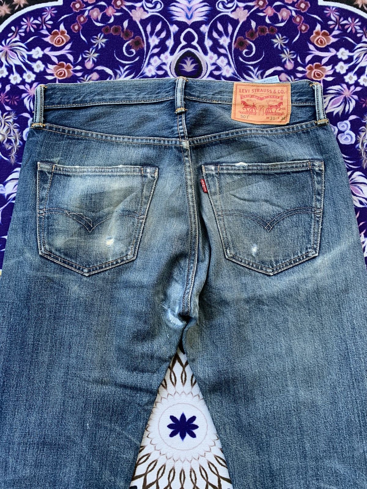 Levi's Vintage Clothing Levis 501 Distressed Denim Size US 32 / EU 48 - 13 Thumbnail