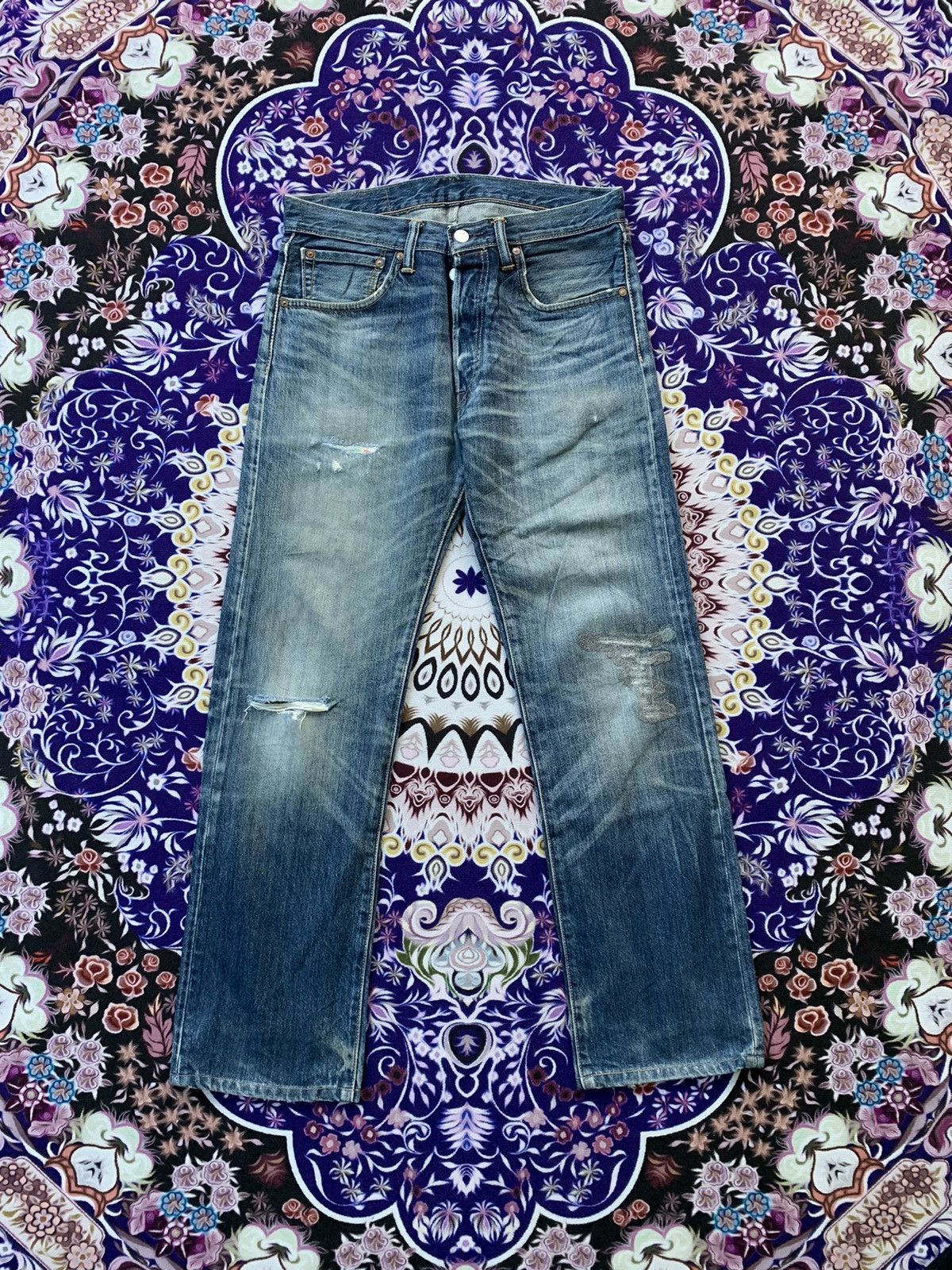 Levi's Vintage Clothing Levis 501 Distressed Denim Size US 32 / EU 48 - 1 Thumbnail
