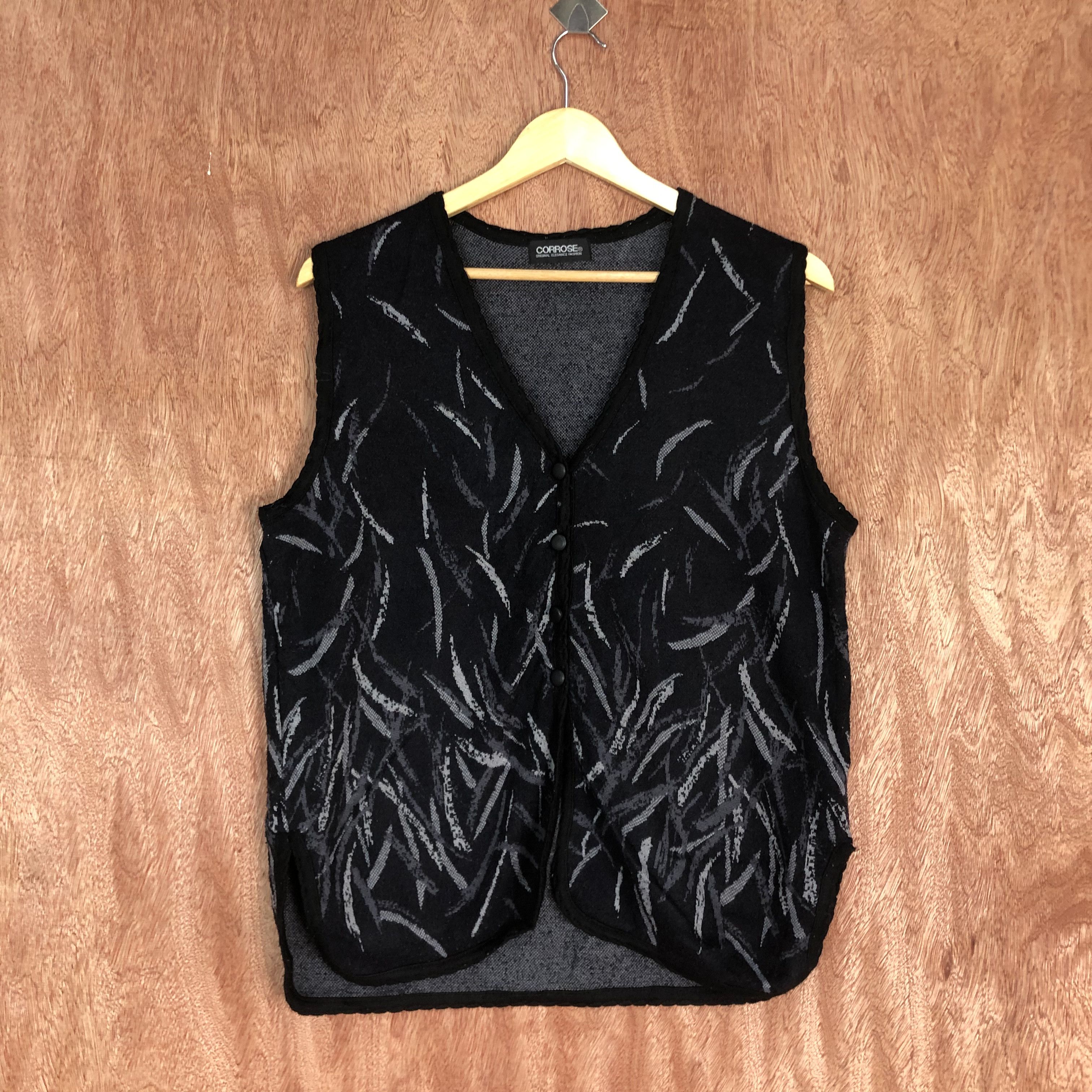 image of Corrose Grey Vest Art Design Mohair Japan C534, Men's (Size Medium)