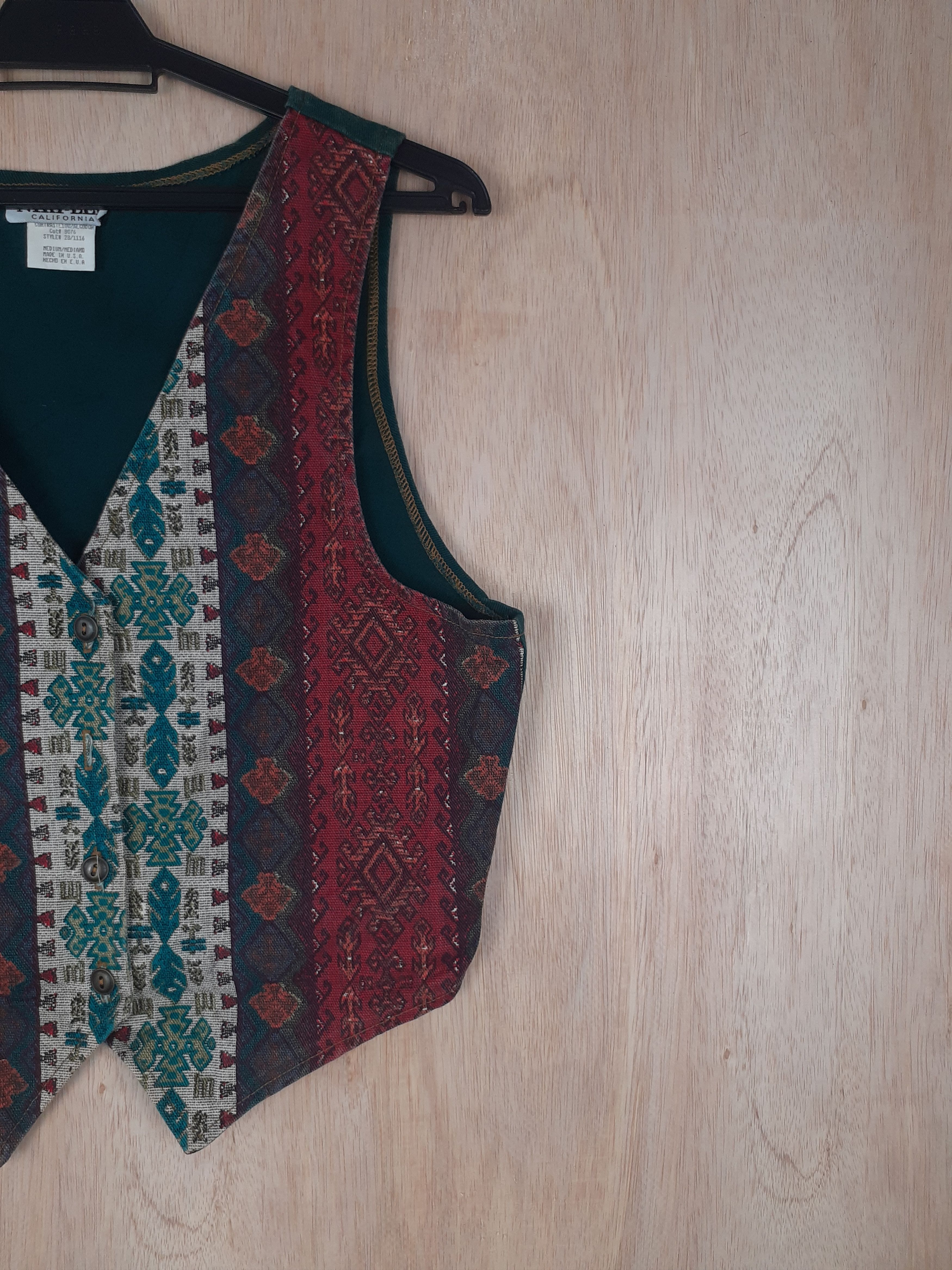 Vintage Niki Lee navajo art red/green knitwear vest #3084 Size US S / EU 44-46 / 1 - 3 Thumbnail