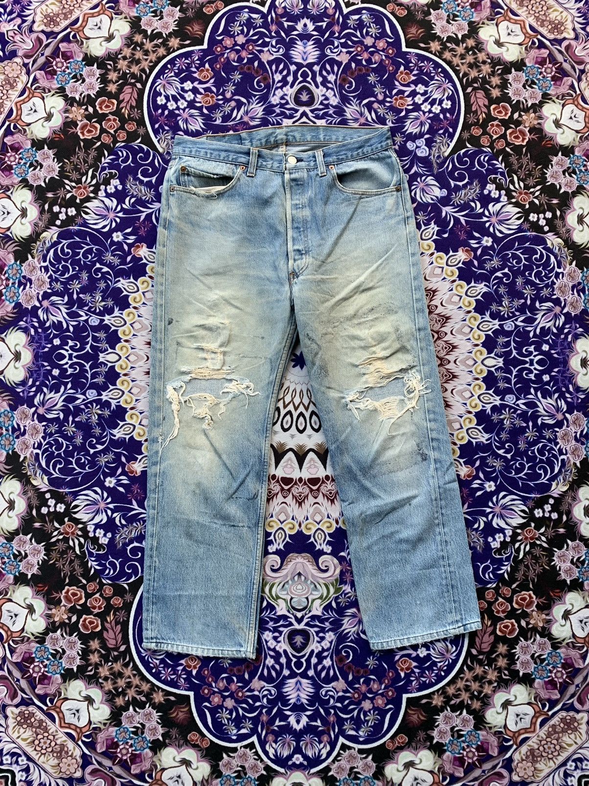 Levi's Vintage 90's Levis 501XX Distressed Denim Size US 32 / EU 48 - 1 Thumbnail
