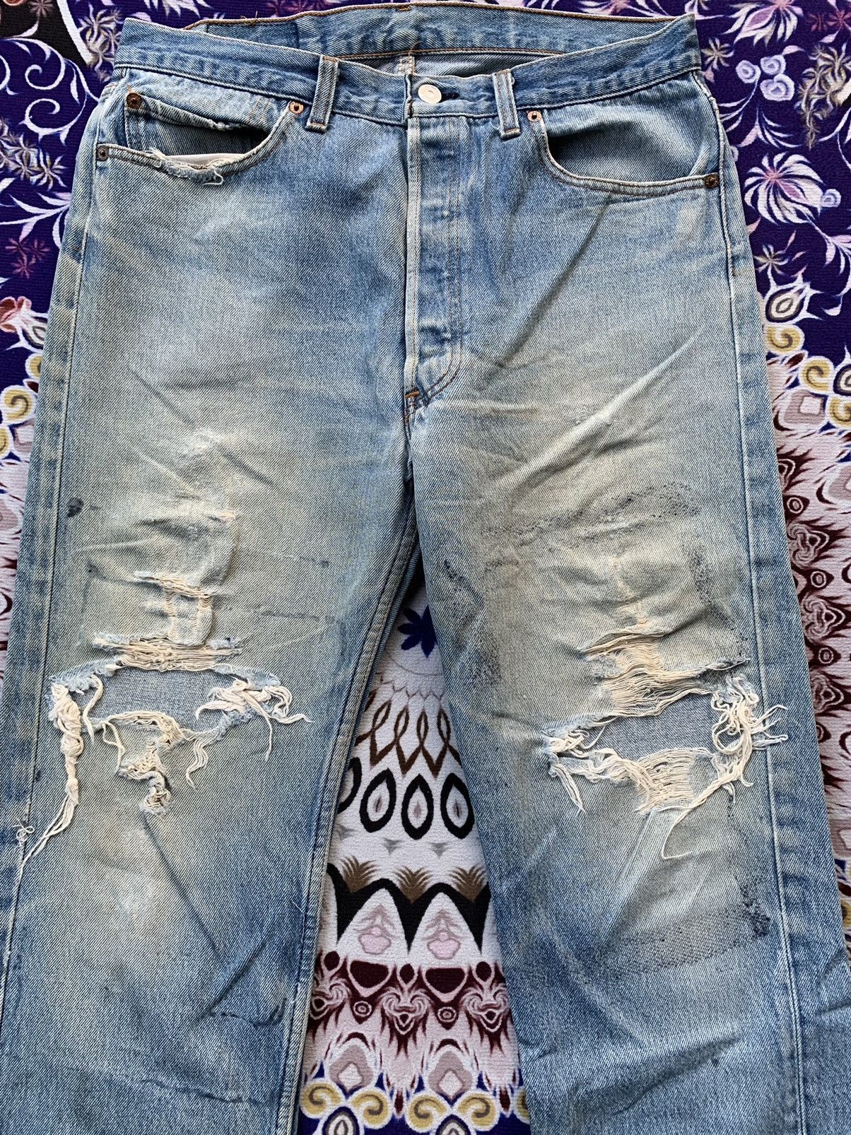 Levi's Vintage 90's Levis 501XX Distressed Denim Size US 32 / EU 48 - 4 Thumbnail