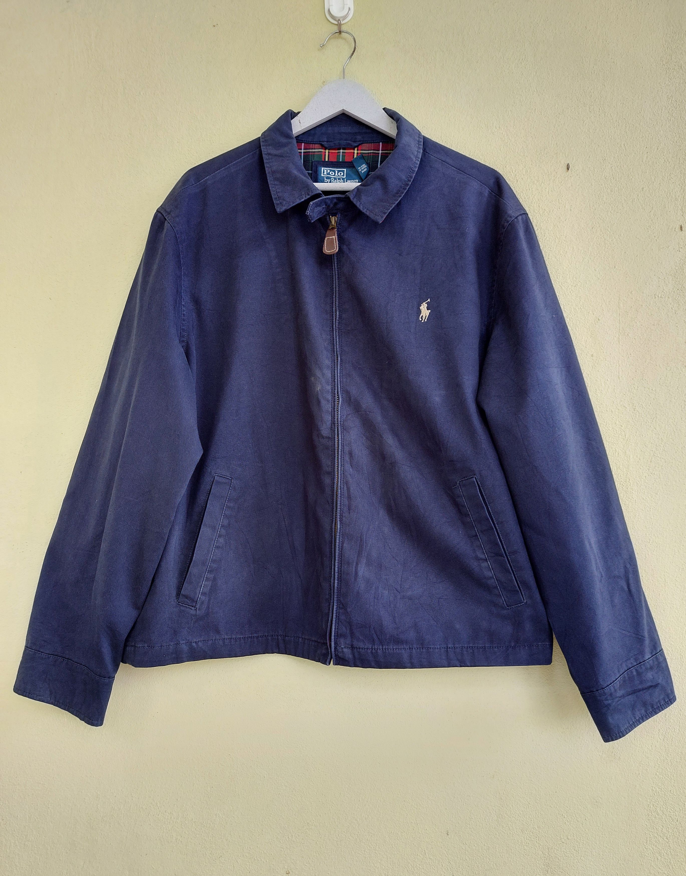 VINTAGE POLO RALPH LAUREN DENIM HARRINGTON JACKET XL MENS BLUE BOMBER FULL online ZIP