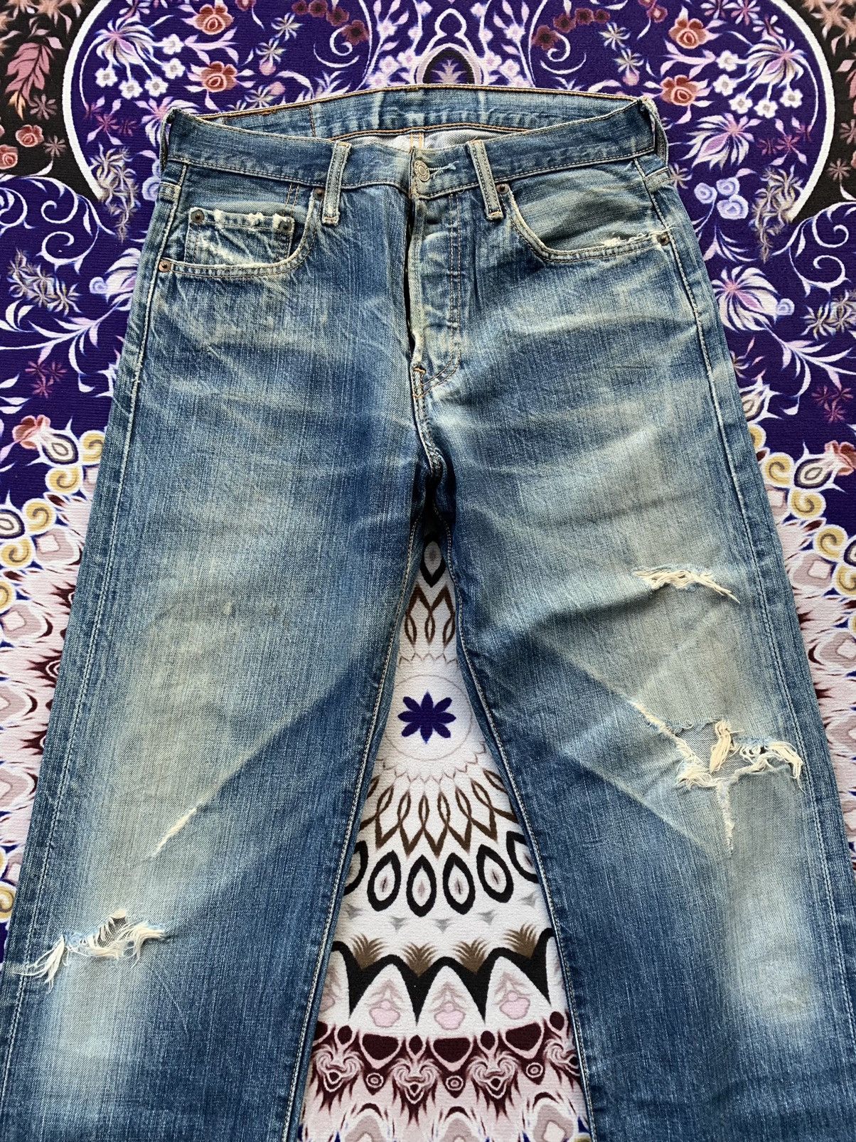 Levi's Vintage Clothing Vintage Levis 501 Distressed Denim Size US 30 / EU 46 - 4 Thumbnail