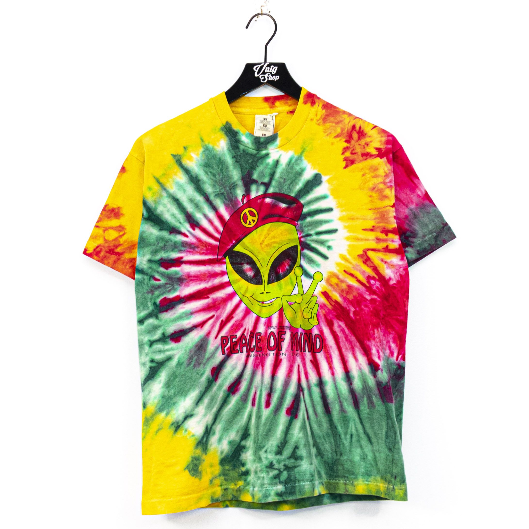 Art × Arts & Science × Vintage Vintage 90s Peace of Mind Alien Tie Dye ...