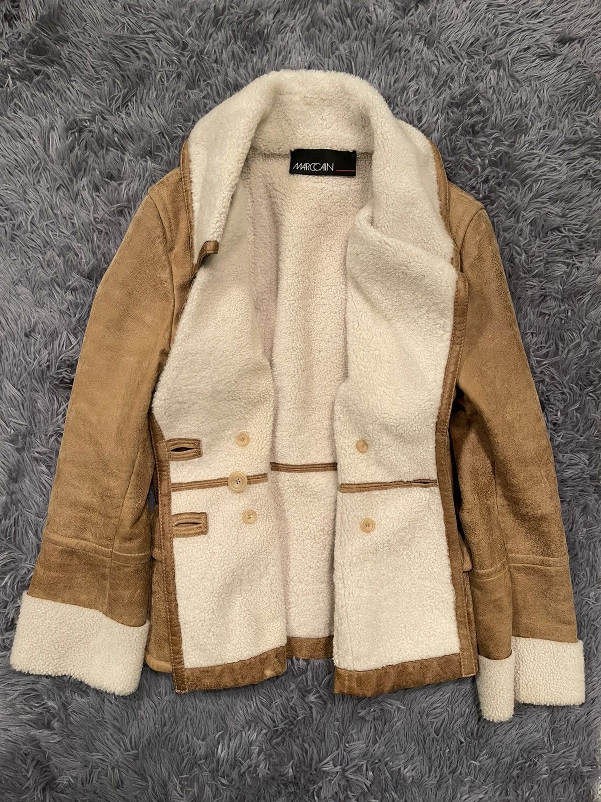 Other Marc Cain shearling real leather / fur jacket Size M / US 6-8 / IT 42-44 - 1 Thumbnail