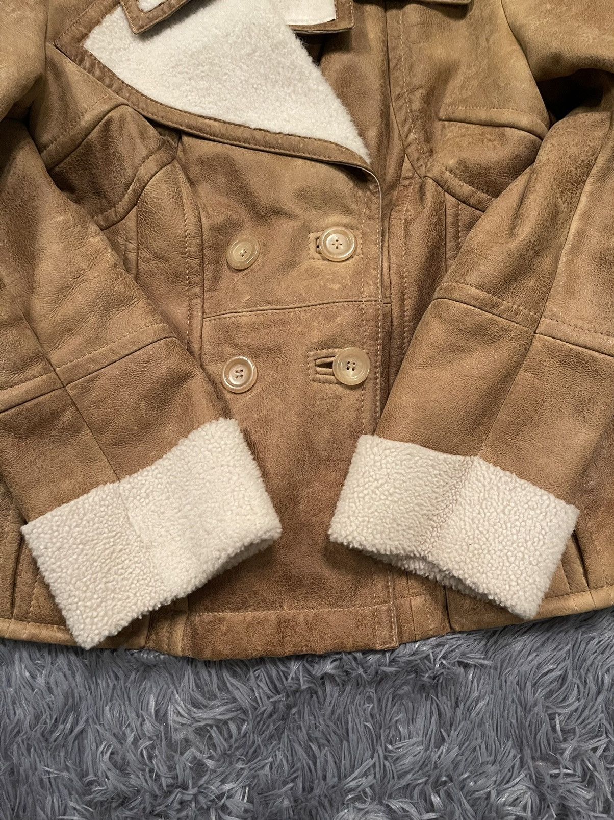 Other Marc Cain shearling real leather / fur jacket Size M / US 6-8 / IT 42-44 - 3 Thumbnail