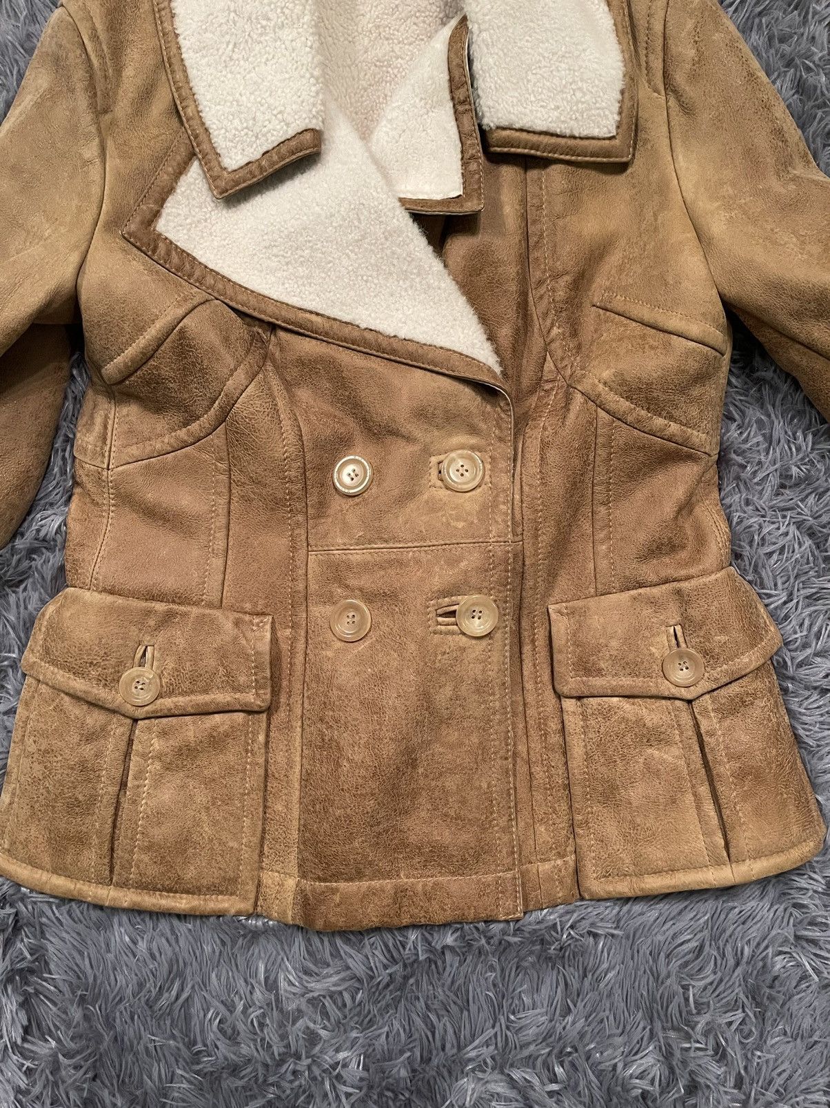 Other Marc Cain shearling real leather / fur jacket Size M / US 6-8 / IT 42-44 - 4 Thumbnail