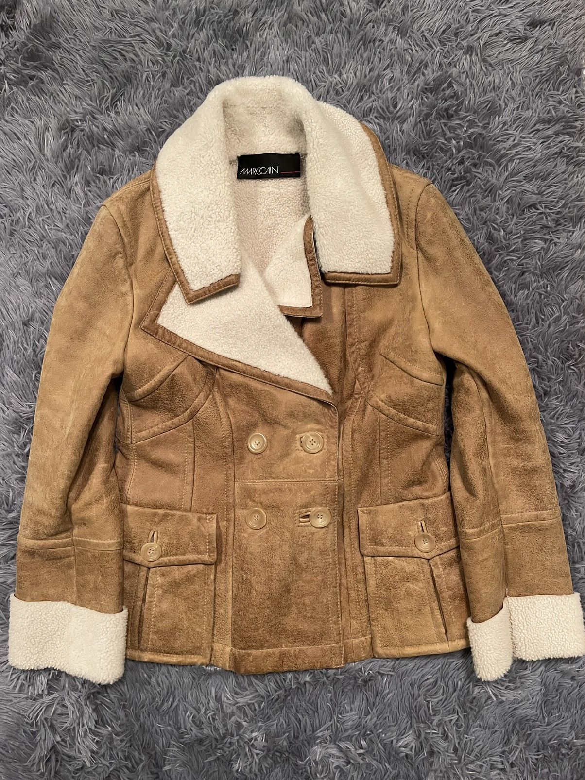 Other Marc Cain shearling real leather / fur jacket Size M / US 6-8 / IT 42-44 - 2 Thumbnail