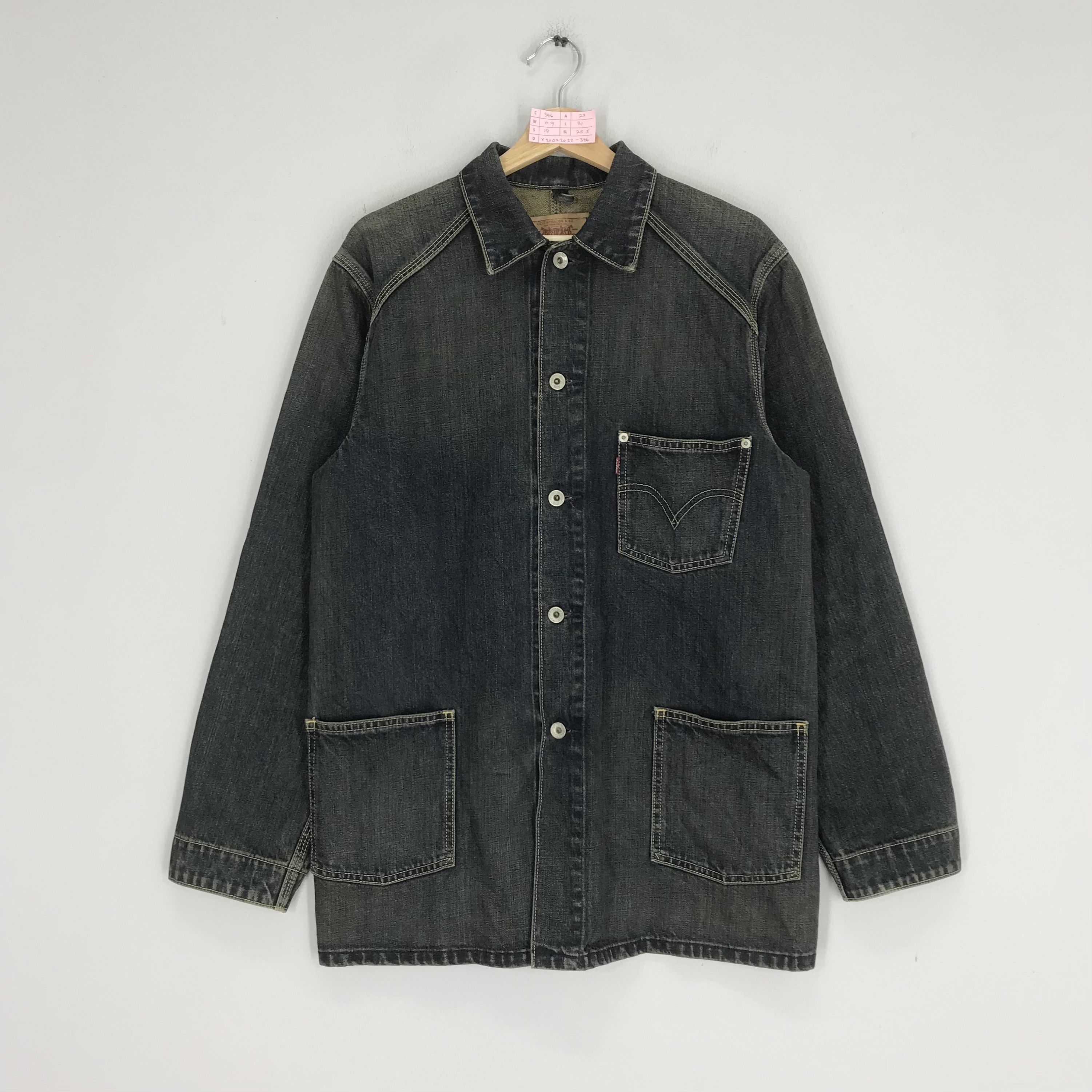 Levi's Vintage 90s Levi's Denim Jeans Workers Jacket Indigo Blue Size US M / EU 48-50 / 2 - 2 Thumbnail