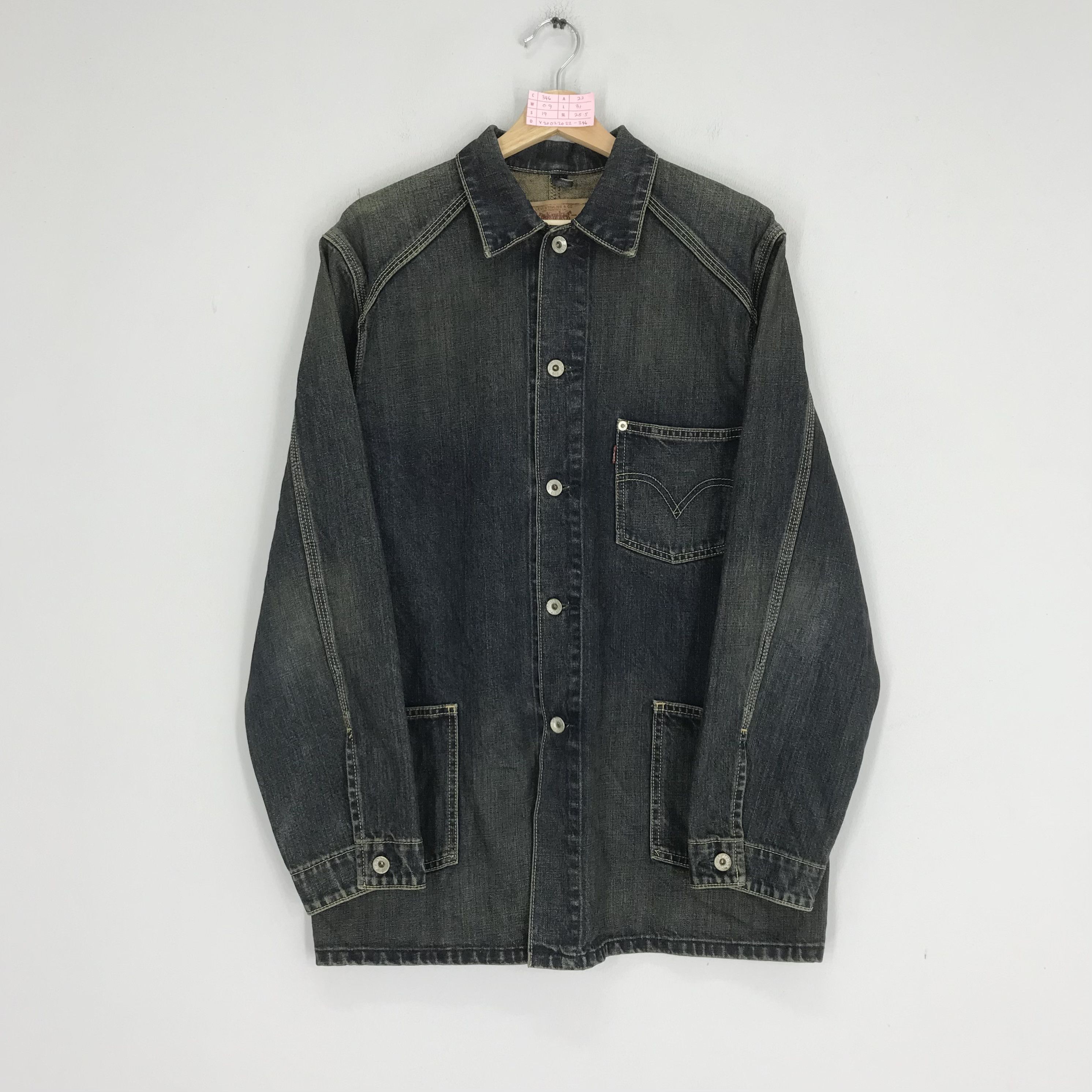 Levi's Vintage 90s Levi's Denim Jeans Workers Jacket Indigo Blue Size US M / EU 48-50 / 2 - 1 Thumbnail