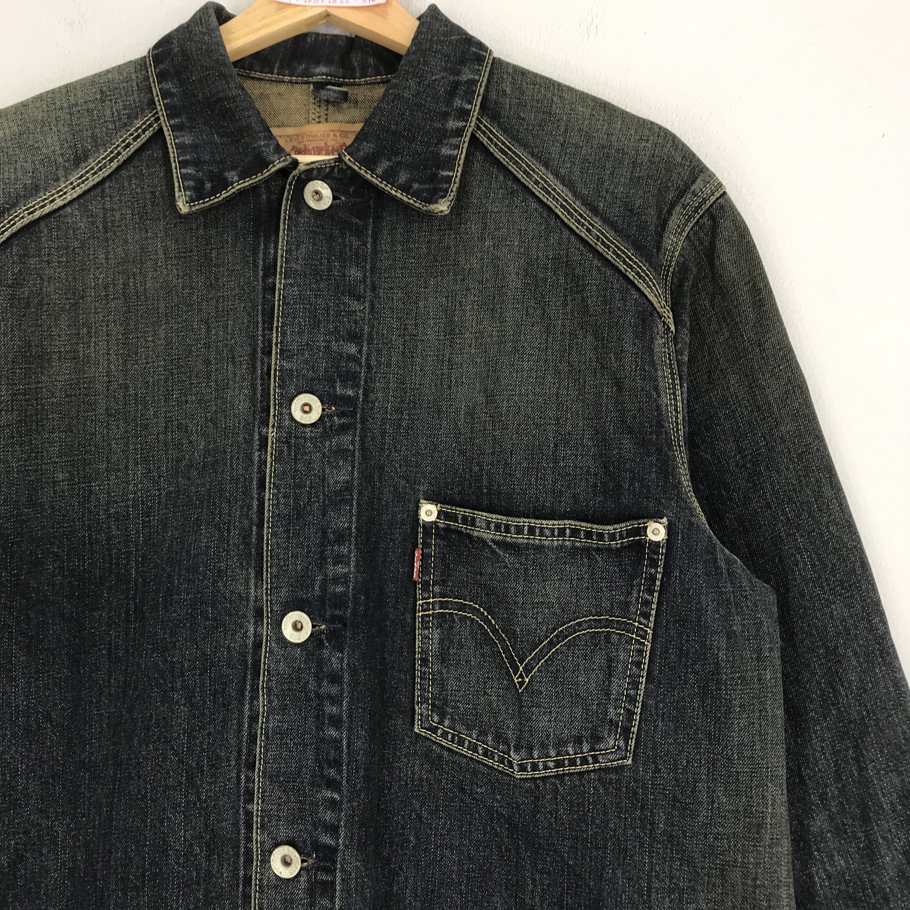 Levi's Vintage 90s Levi's Denim Jeans Workers Jacket Indigo Blue Size US M / EU 48-50 / 2 - 7 Thumbnail