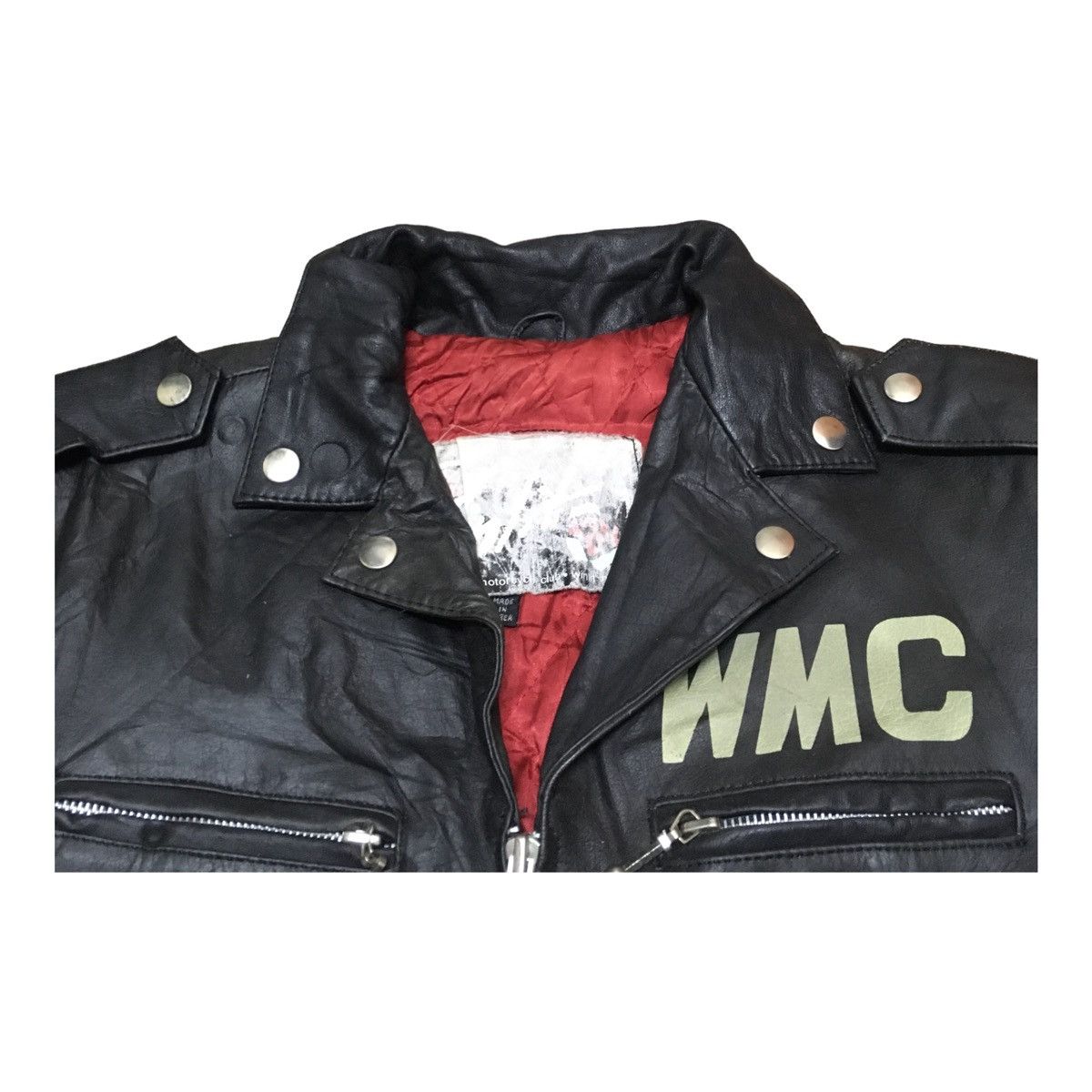 Le Grande Bleu (L.G.B.) Rare Design Vintage Brand WMC Leather Jacket 1990s Size US S / EU 44-46 / 1 - 6 Thumbnail