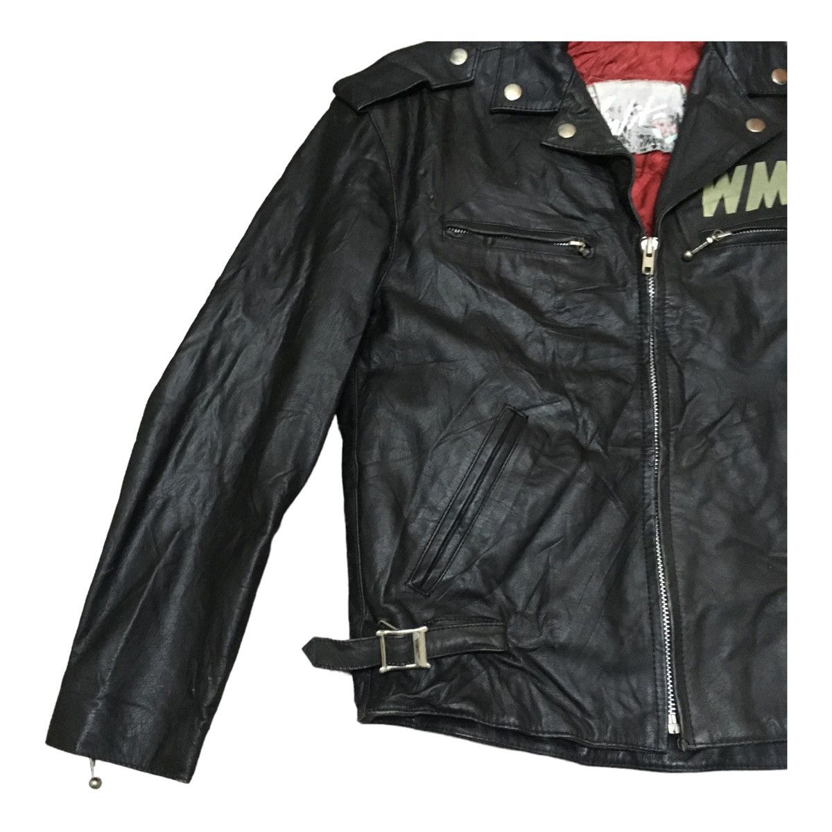Le Grande Bleu (L.G.B.) Rare Design Vintage Brand WMC Leather Jacket 1990s Size US S / EU 44-46 / 1 - 4 Thumbnail