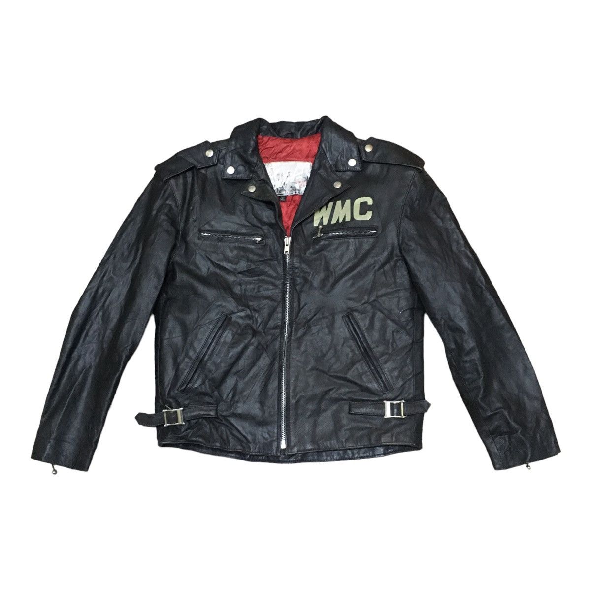 Le Grande Bleu (L.G.B.) Rare Design Vintage Brand WMC Leather Jacket 1990s Size US S / EU 44-46 / 1 - 2 Thumbnail