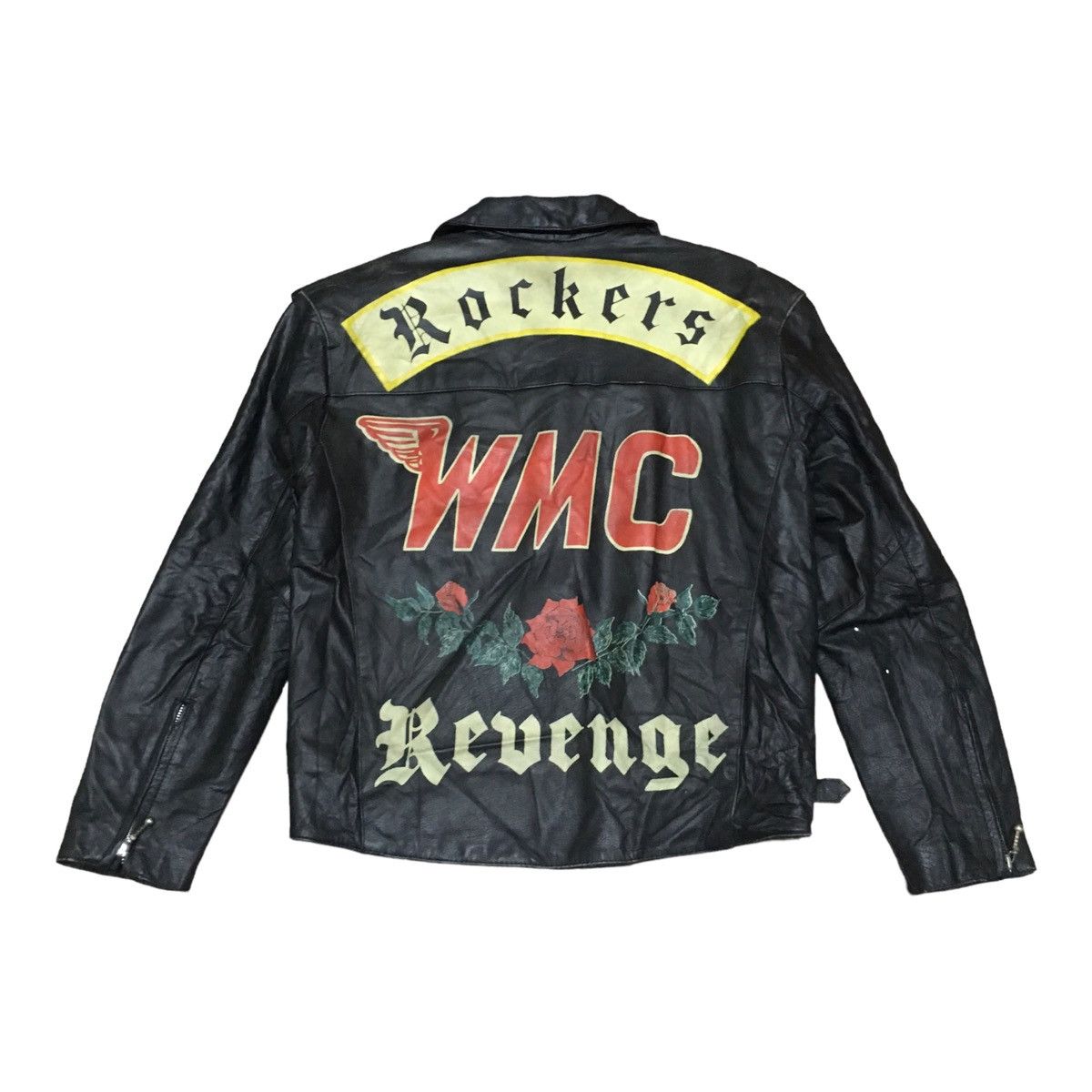 Le Grande Bleu (L.G.B.) Rare Design Vintage Brand WMC Leather Jacket 1990s Size US S / EU 44-46 / 1 - 1 Thumbnail