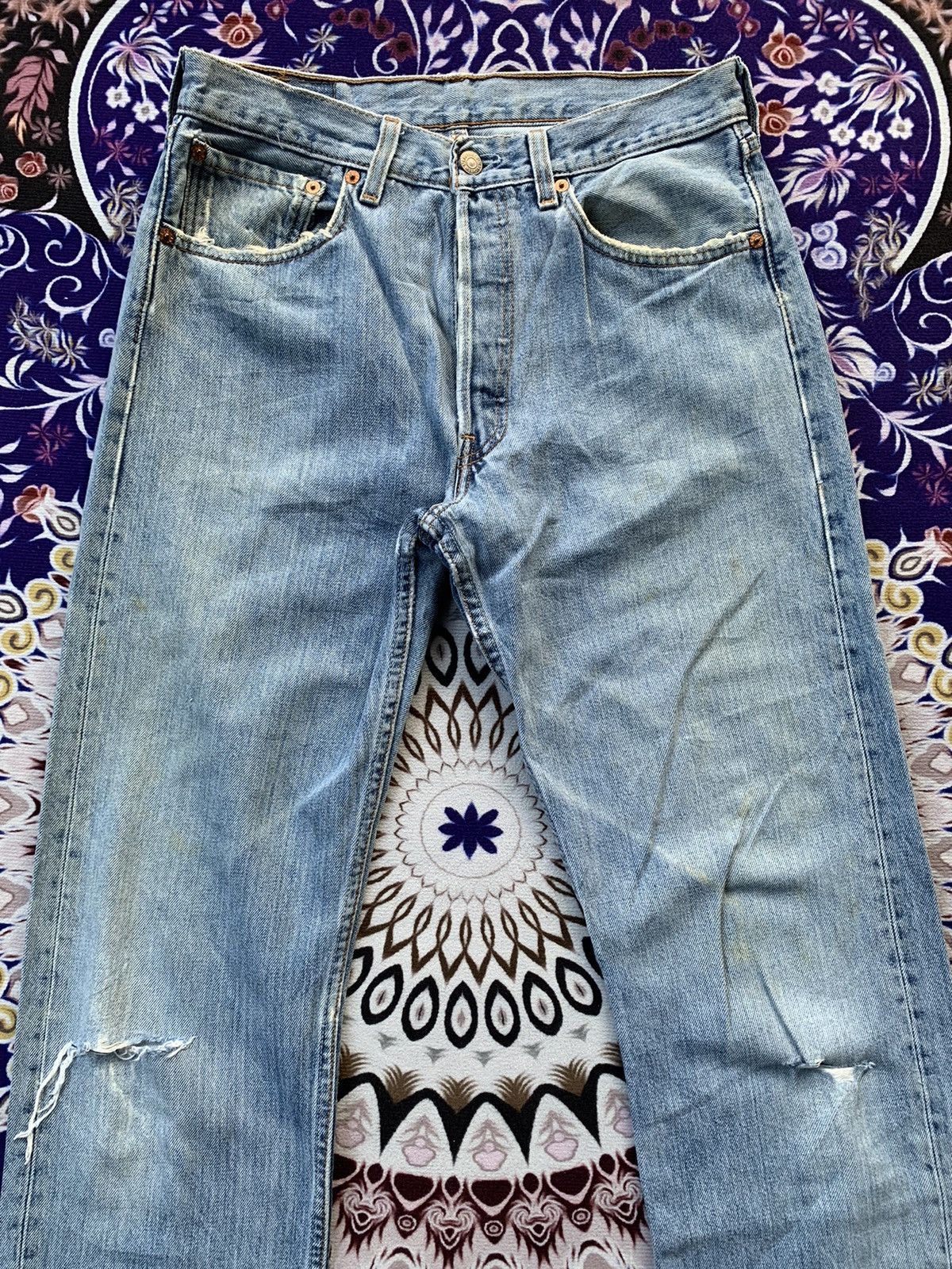 Levi's Vintage Clothing Vintage Levis 501 Distressed Denim Size US 31 - 4 Thumbnail