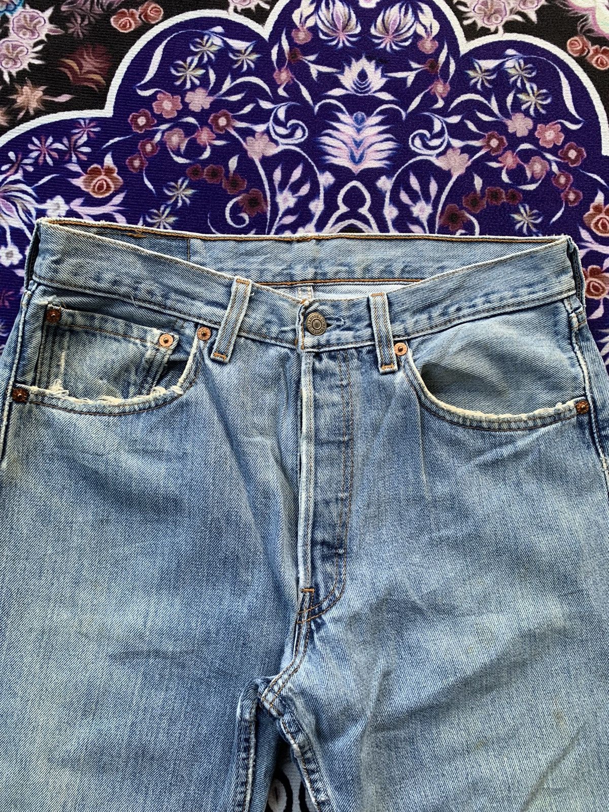 Levi's Vintage Clothing Vintage Levis 501 Distressed Denim Size US 31 - 5 Thumbnail