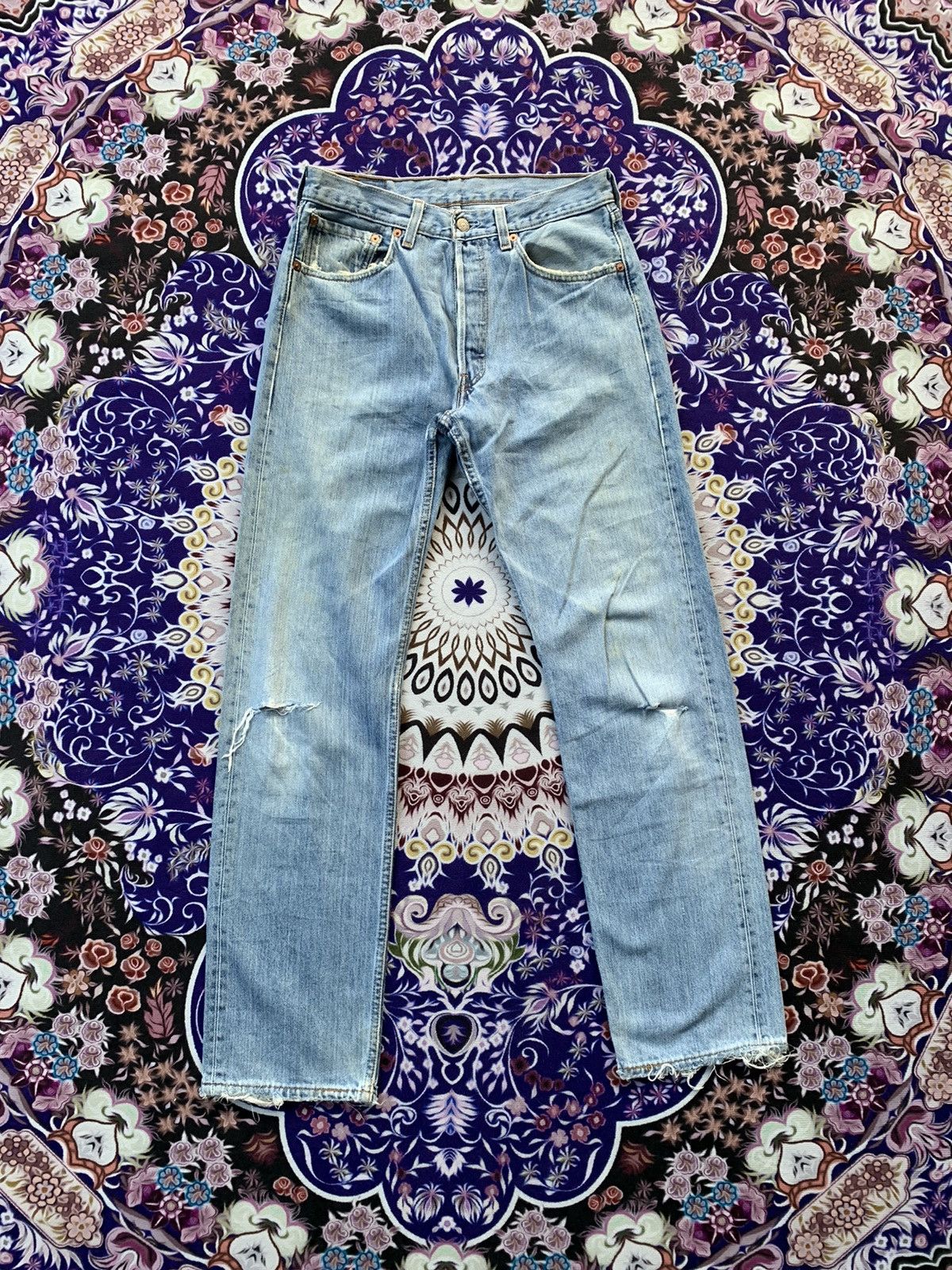 Levi's Vintage Clothing Vintage Levis 501 Distressed Denim Size US 31 - 1 Thumbnail