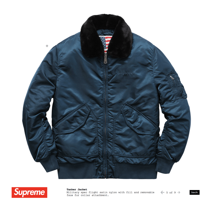 Supreme Supreme CWU 45/P Tanker Jacket FW '15 XL Blue | Grailed