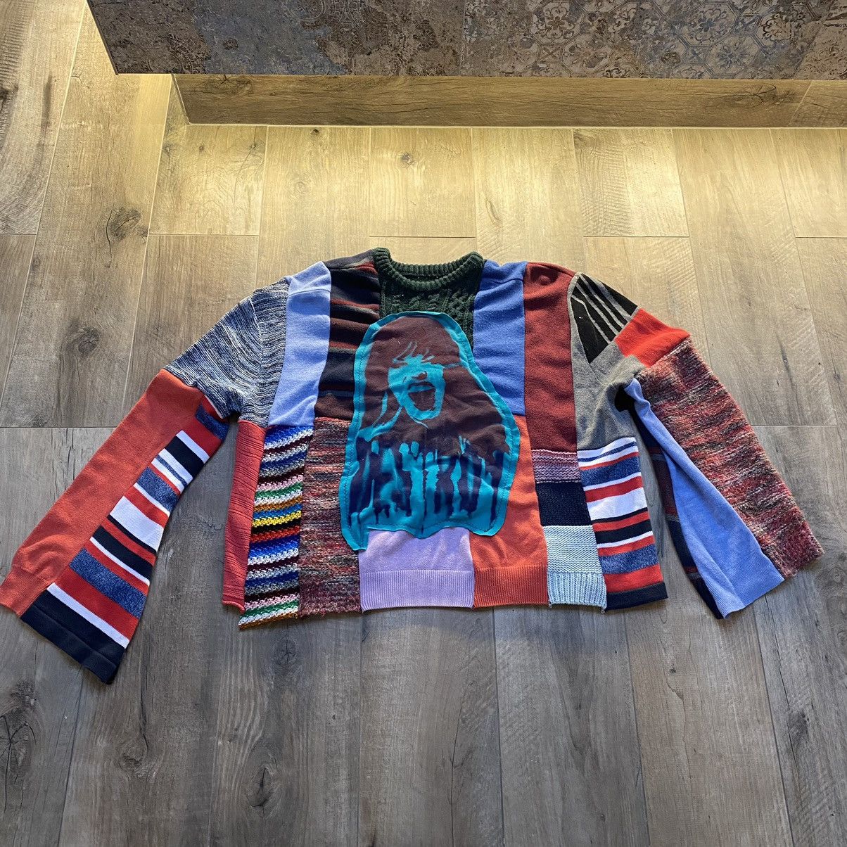 Japanese Brand Grail PUNK SICK 1 of 1 Drip Drill Sweater patchwork Size US L / EU 52-54 / 3 - 4 Thumbnail
