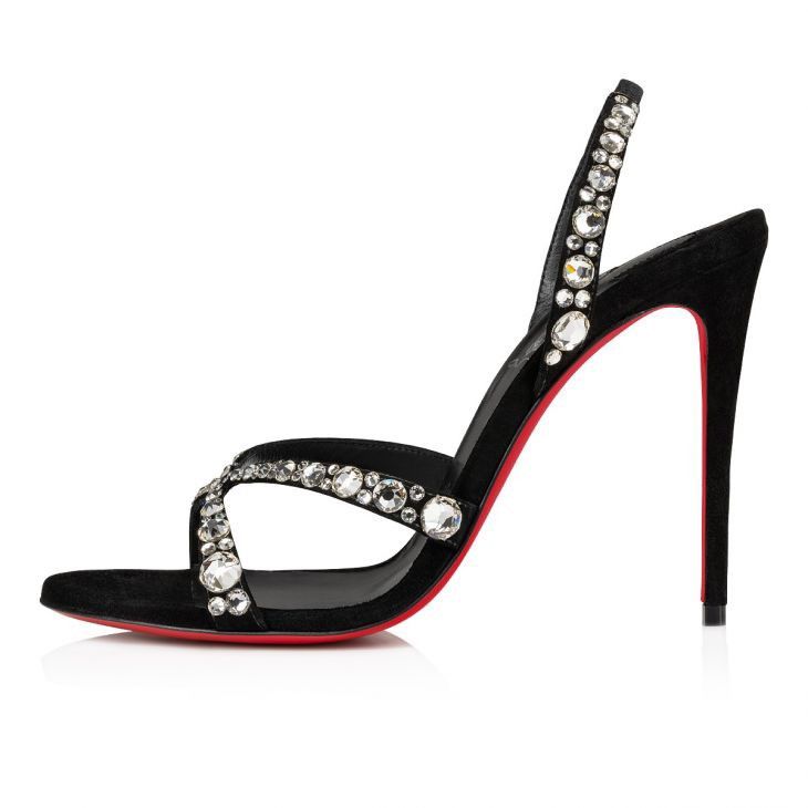 Christian Louboutin Emilie Strass Suede Sandals
