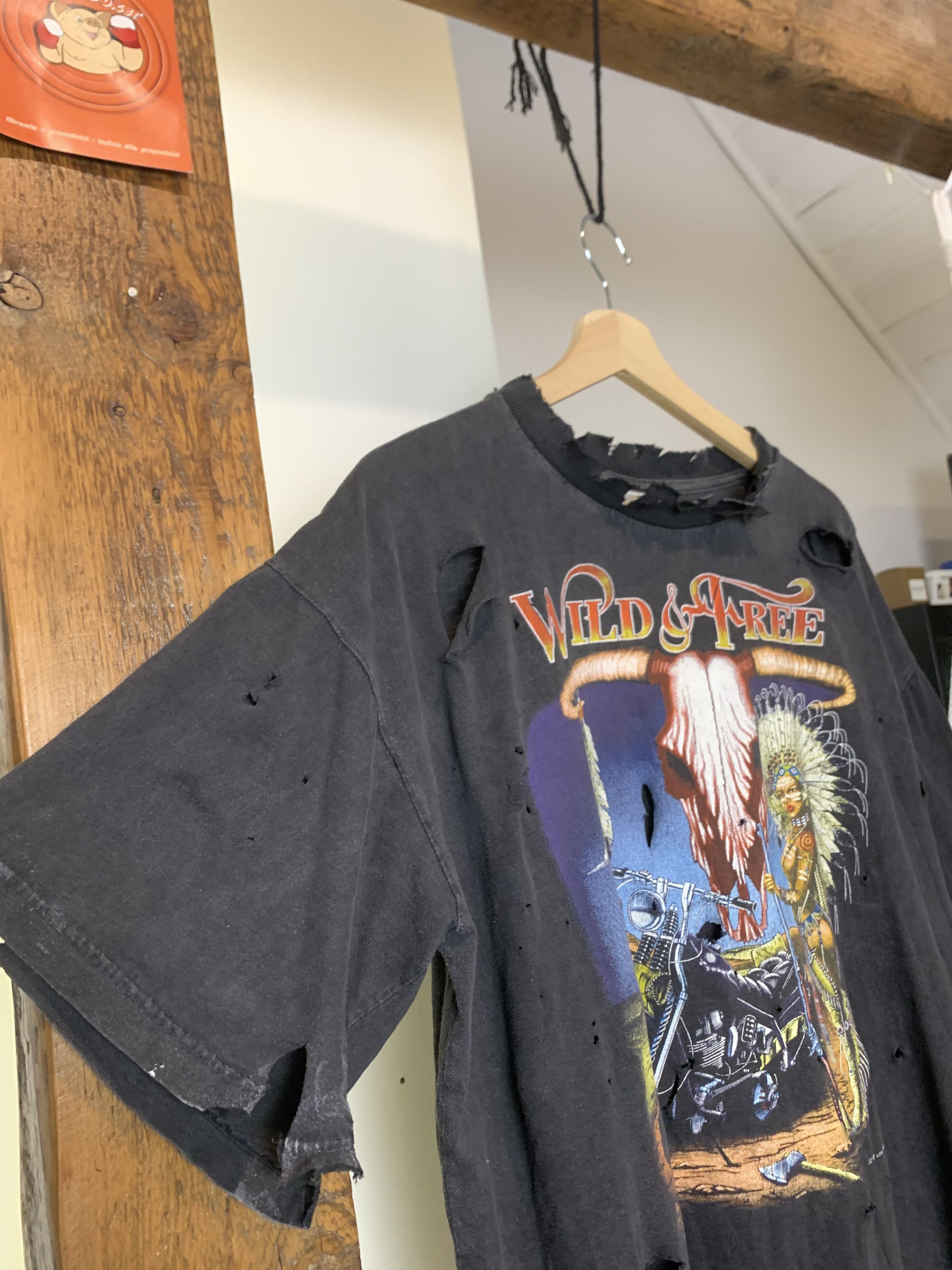 Vintage 90s Distressed Sun Faded Native American Bike Tee Size US XL / EU 56 / 4 - 11 Thumbnail