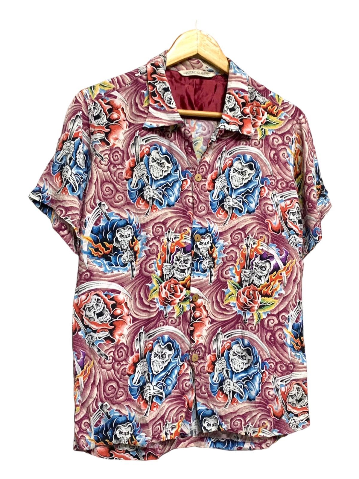 Designer × Hysteric Glamour × Japanese Brand HYSTERIC GLAMOUR FULL PRINT SKULL SHIRT BUTTON UP Size US M / EU 48-50 / 2 - 4 Thumbnail