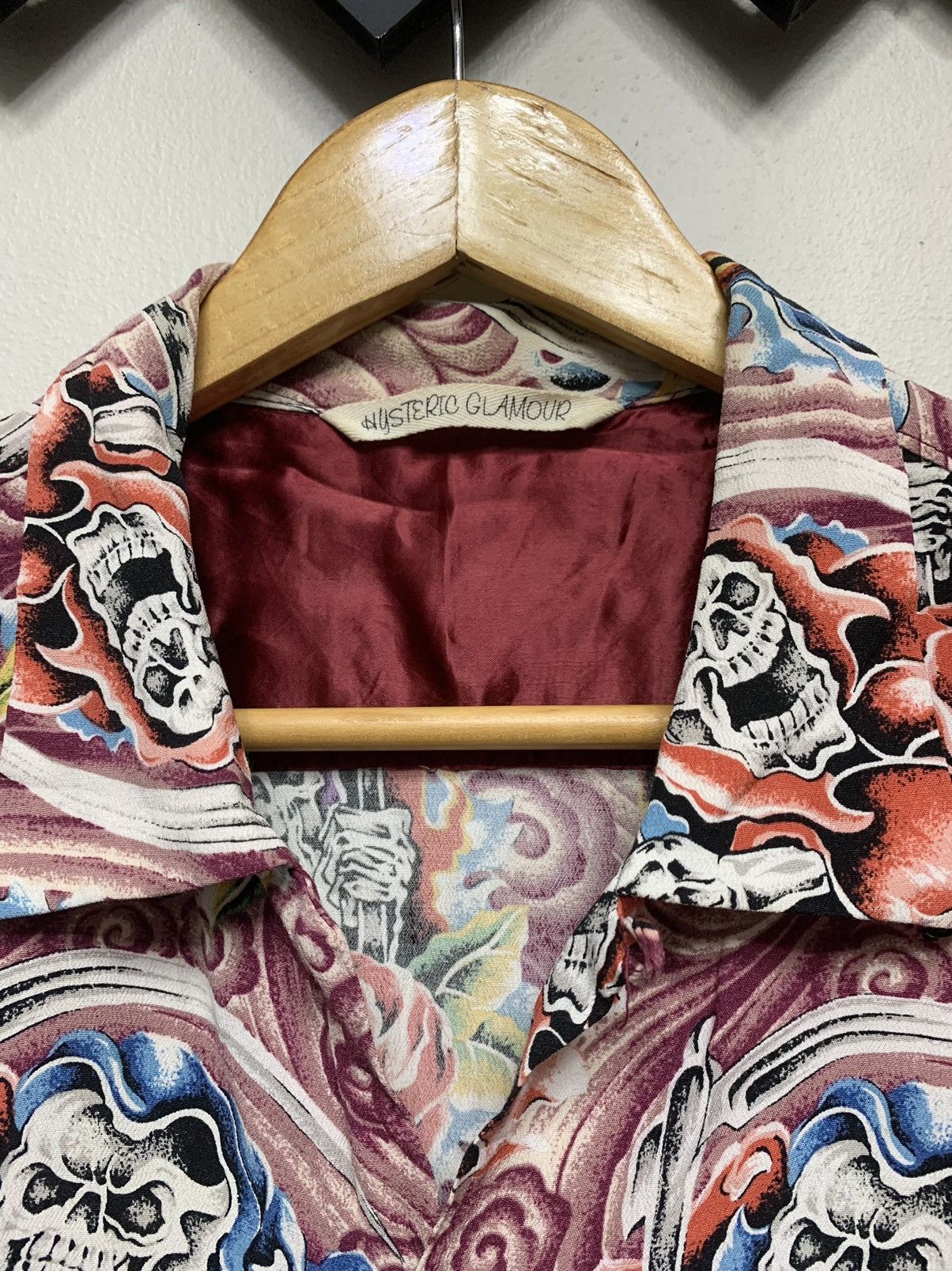 Designer × Hysteric Glamour × Japanese Brand HYSTERIC GLAMOUR FULL PRINT SKULL SHIRT BUTTON UP Size US M / EU 48-50 / 2 - 5 Thumbnail