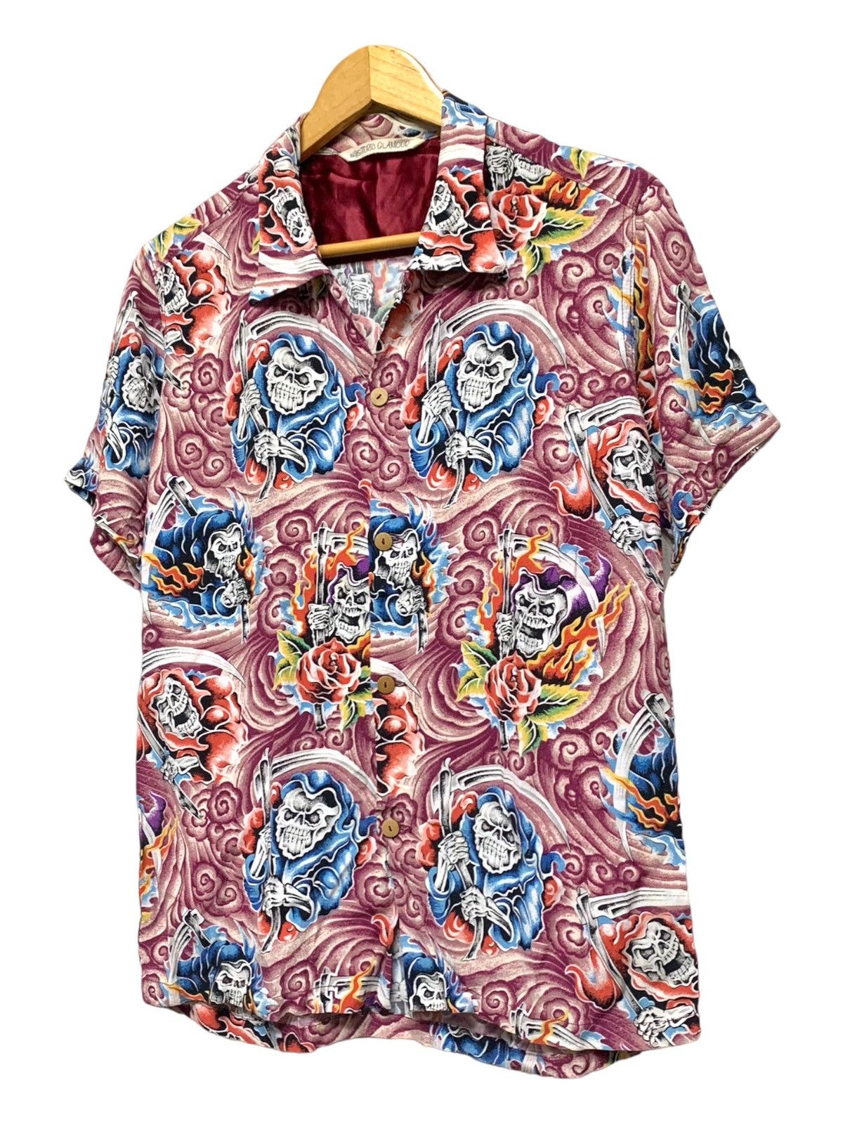 Designer × Hysteric Glamour × Japanese Brand HYSTERIC GLAMOUR FULL PRINT SKULL SHIRT BUTTON UP Size US M / EU 48-50 / 2 - 3 Thumbnail