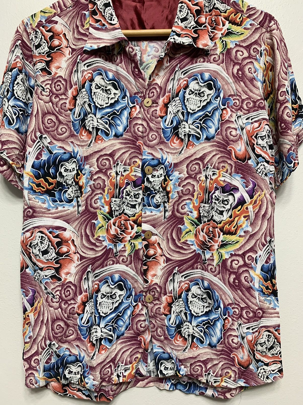 Designer × Hysteric Glamour × Japanese Brand HYSTERIC GLAMOUR FULL PRINT SKULL SHIRT BUTTON UP Size US M / EU 48-50 / 2 - 6 Thumbnail