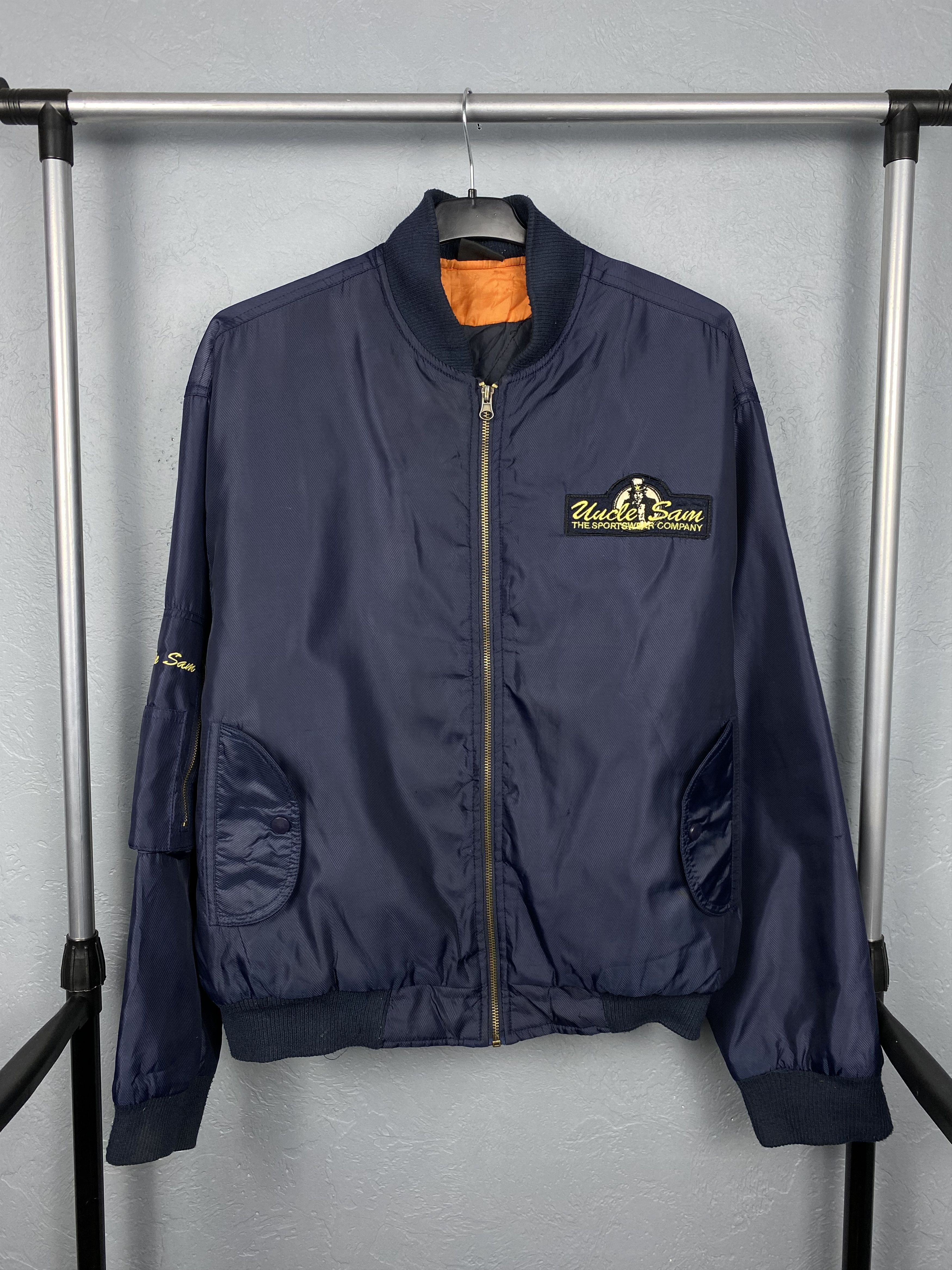 Uncle Sam MA1 Pilot Air Force Nylon Bomber Jacket Vintage