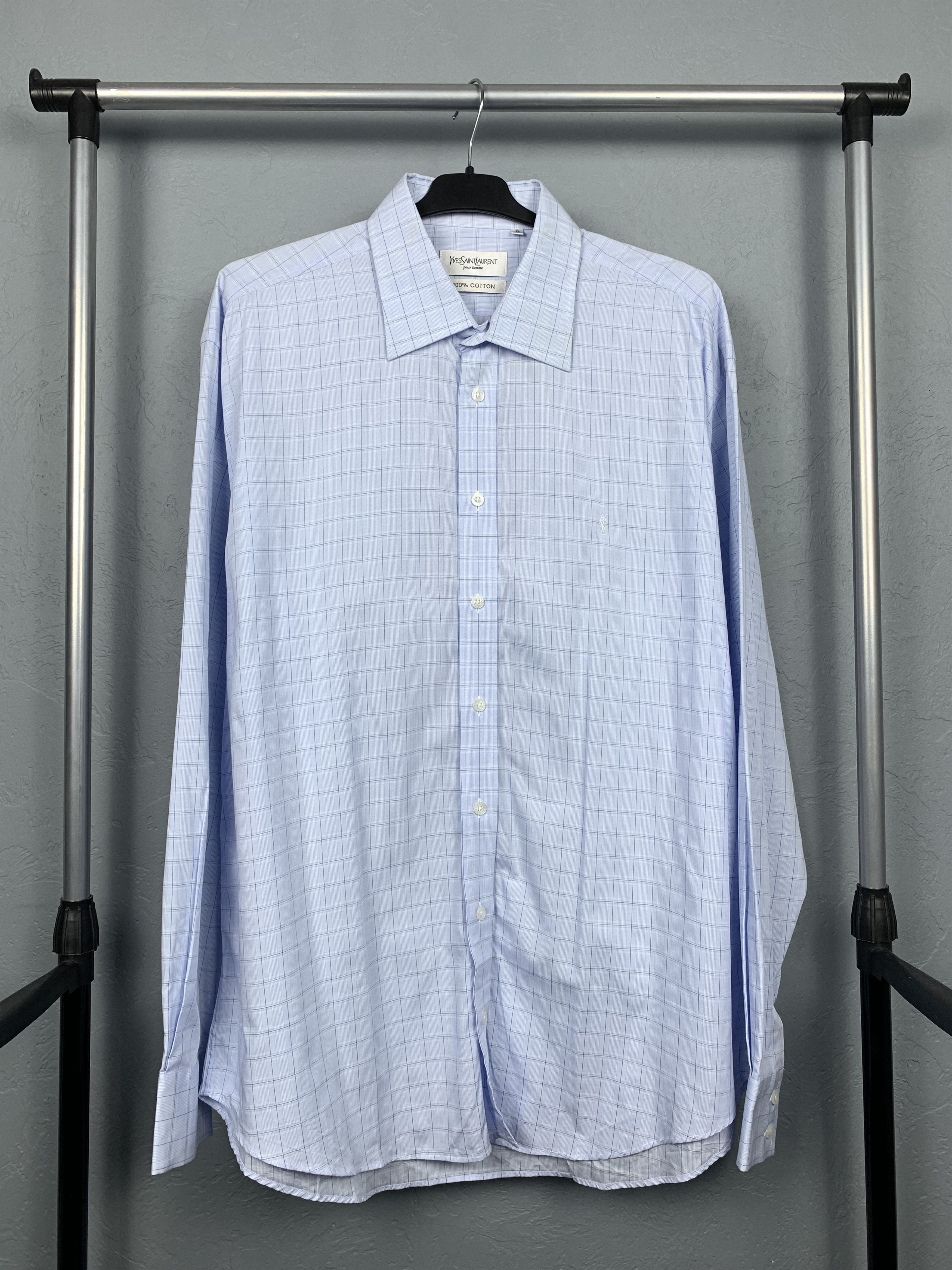 Yves Saint Laurent Yves Saint Laurent YSL Mens Long Sleeve Shirt Size US XL / EU 56 / 4 - 1 Thumbnail
